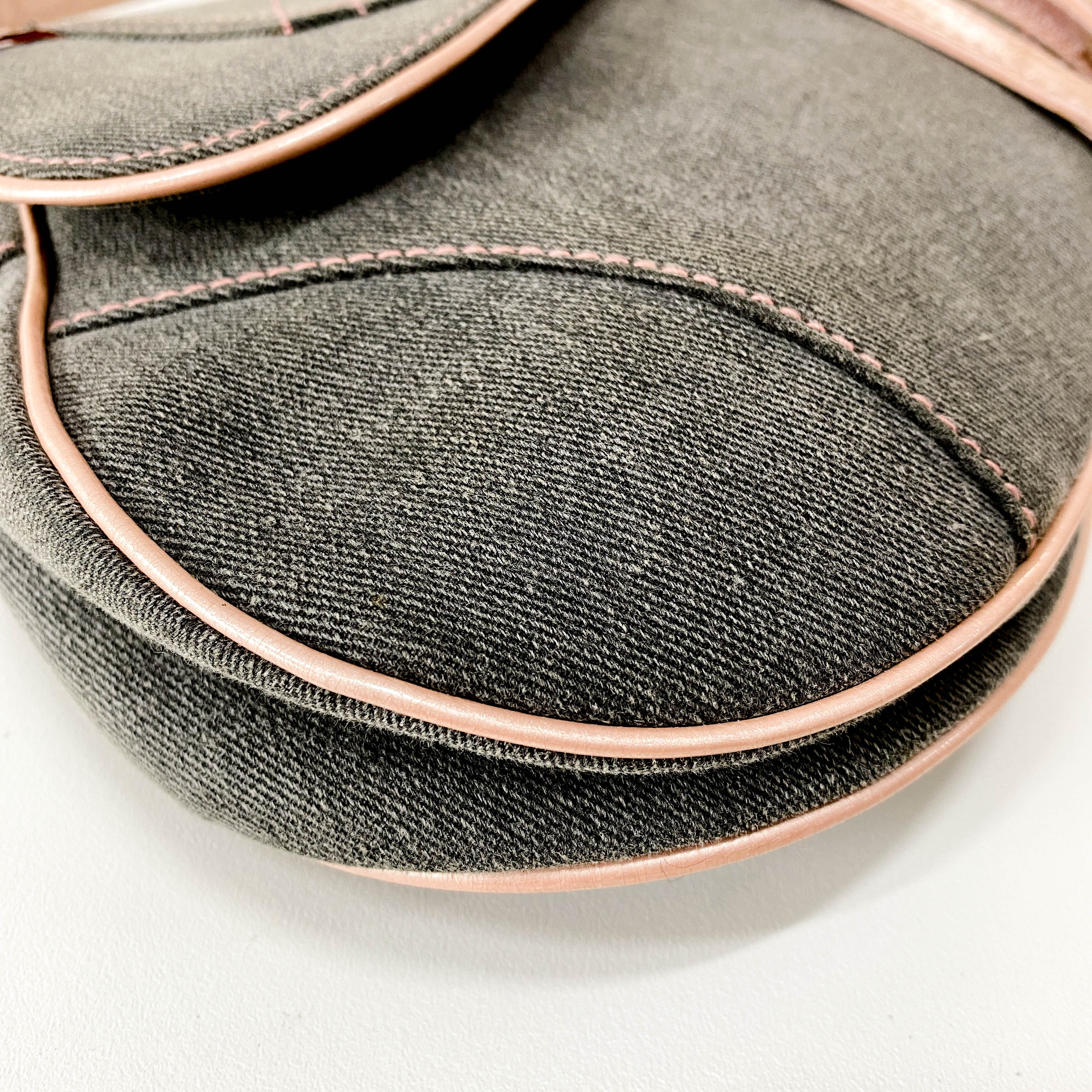 Saddle Grey Denim Shoulder Bag