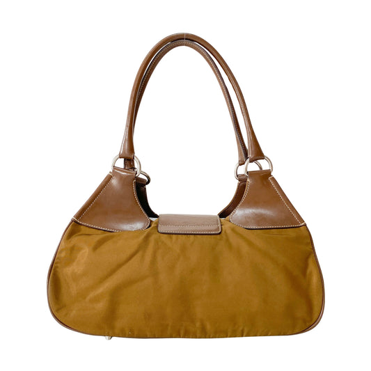 Brown Nylon Shoulder Bag