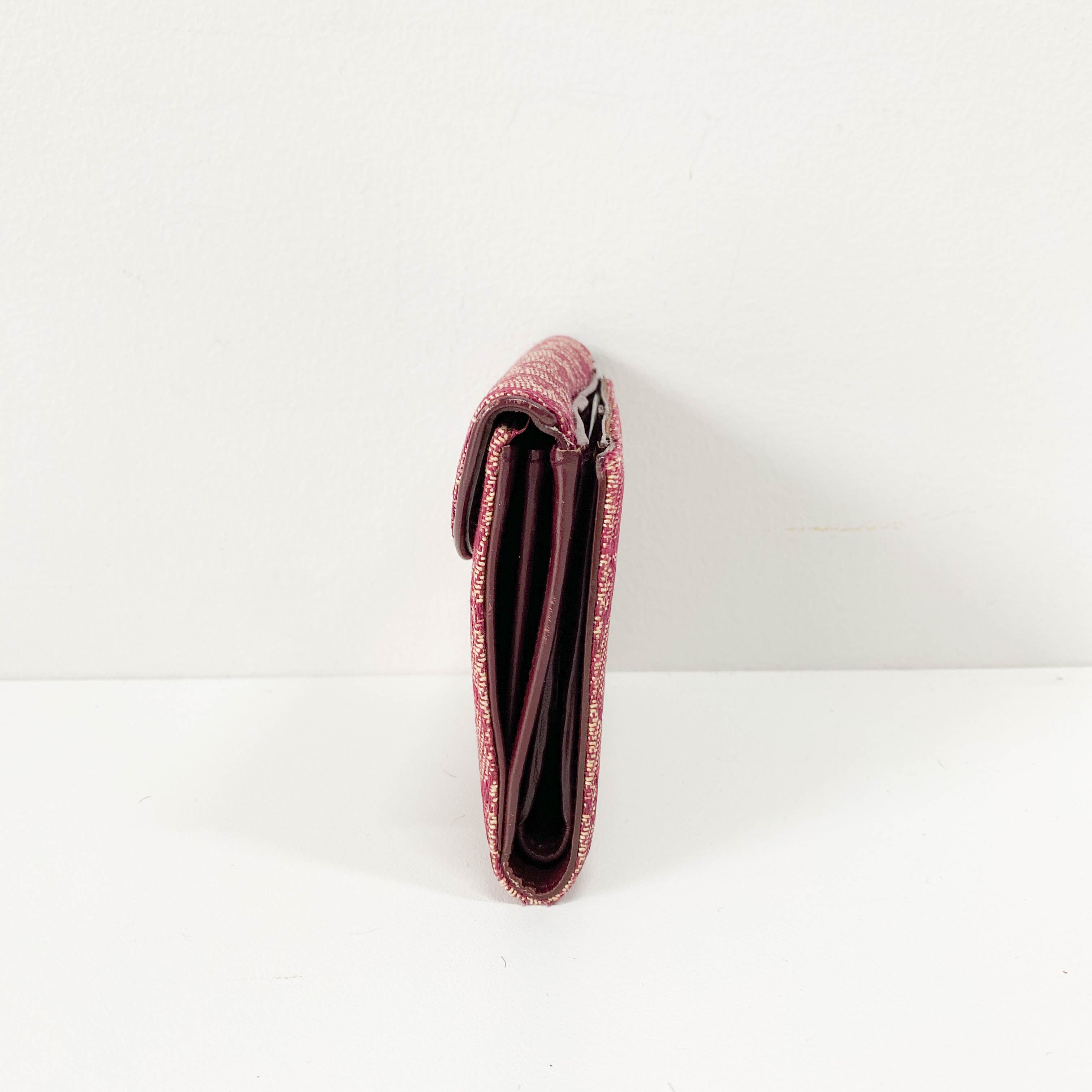 Saddle Mini Trotter Red Canvas Wallet