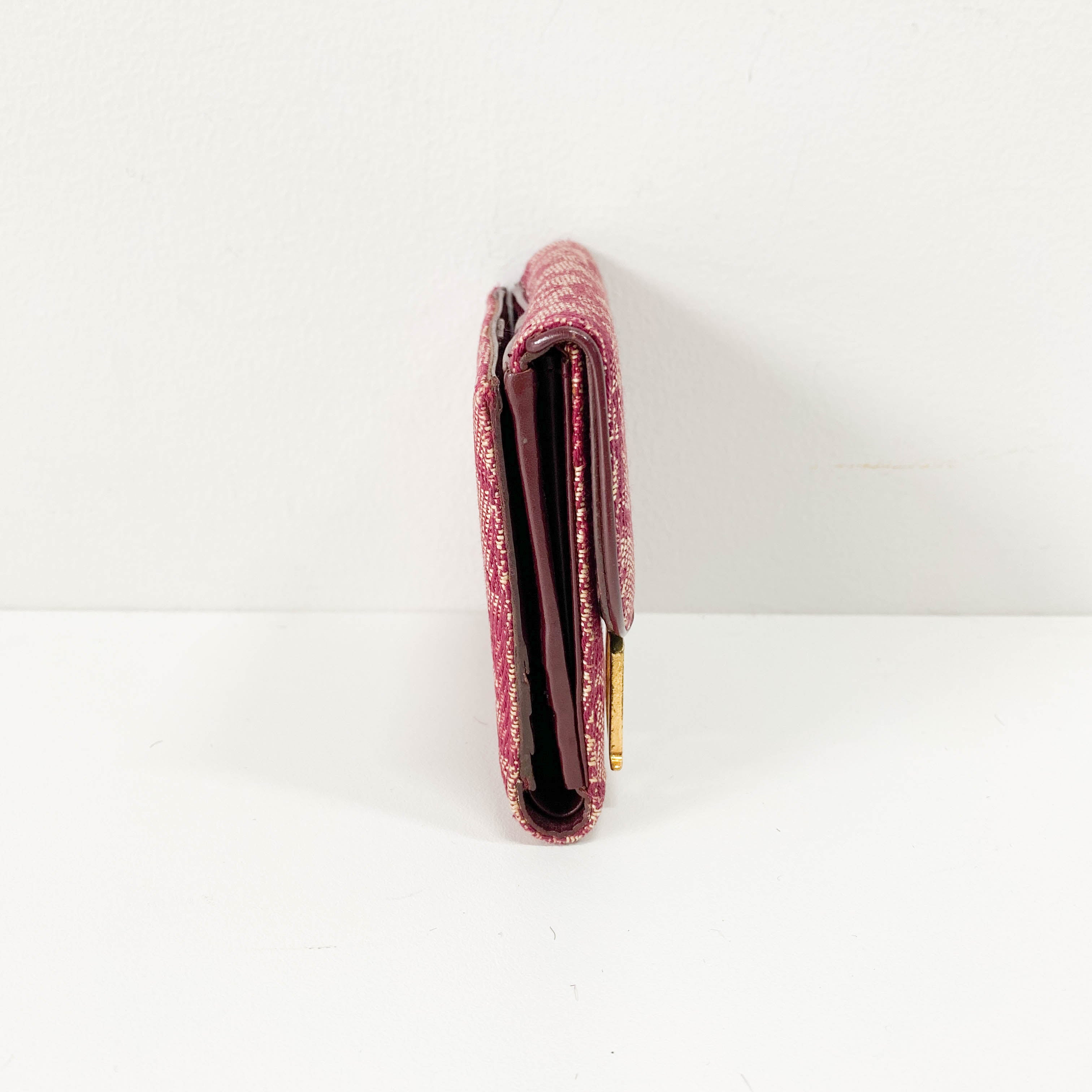 Saddle Mini Trotter Red Canvas Wallet