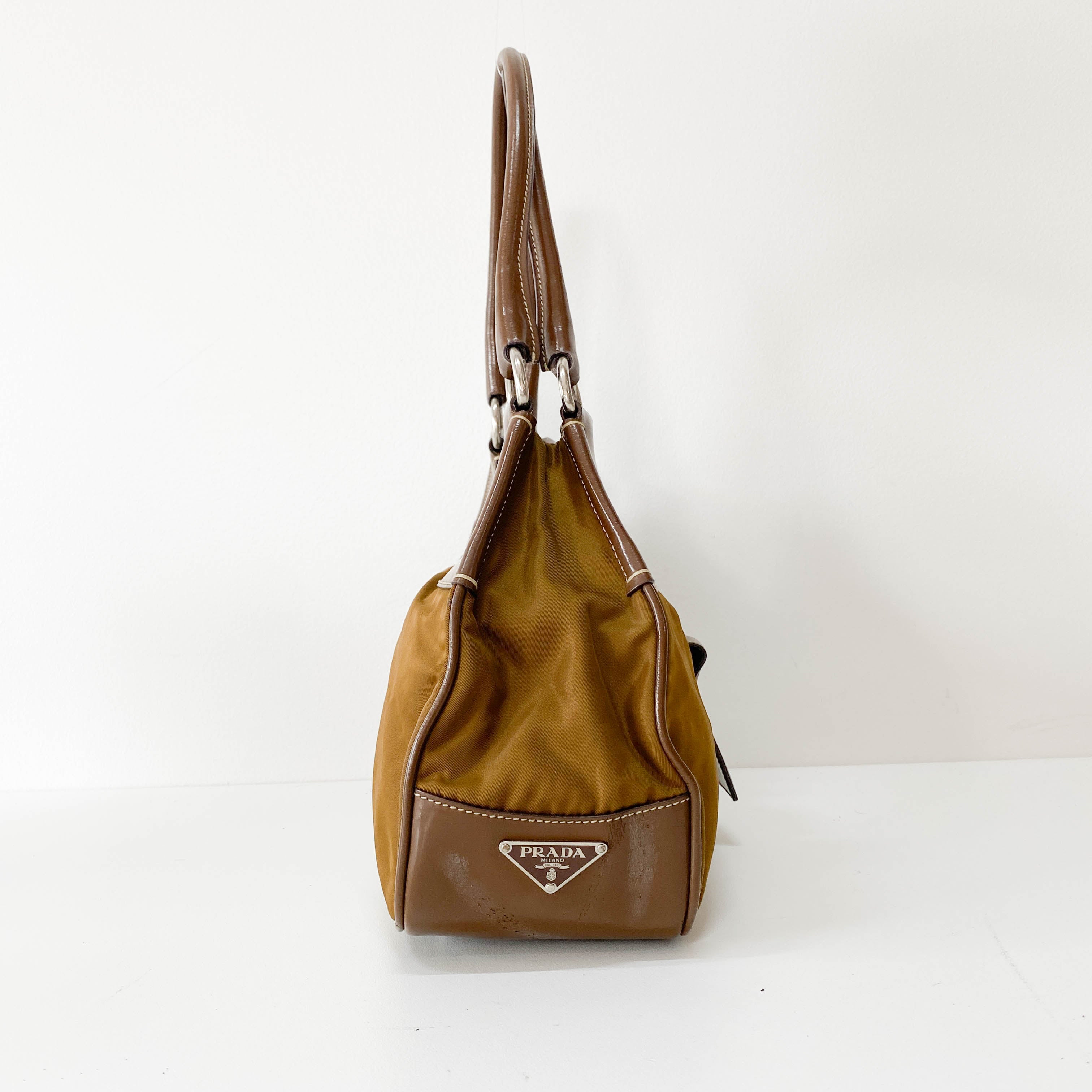 Brown Nylon Shoulder Bag