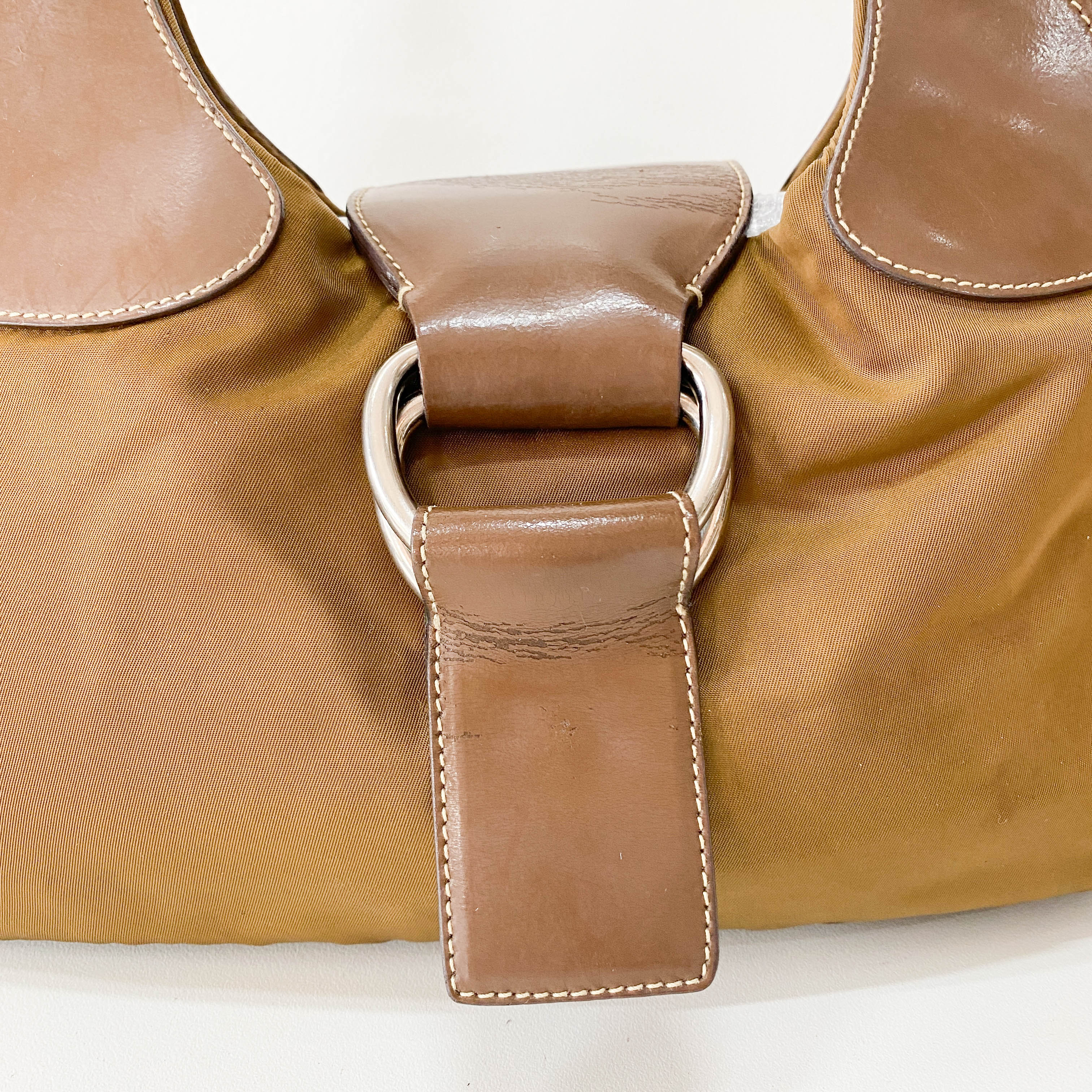 Brown Nylon Shoulder Bag