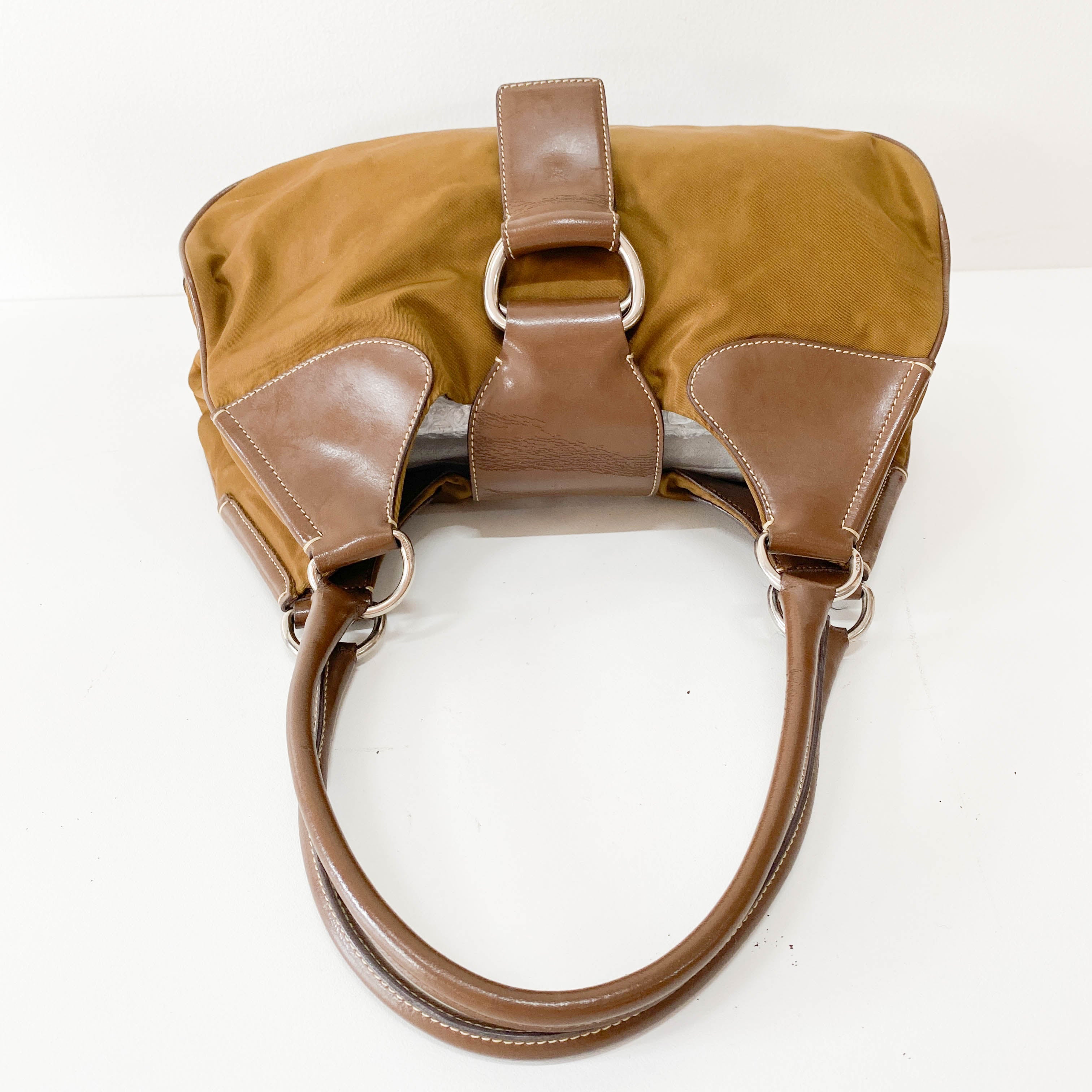 Brown Nylon Shoulder Bag