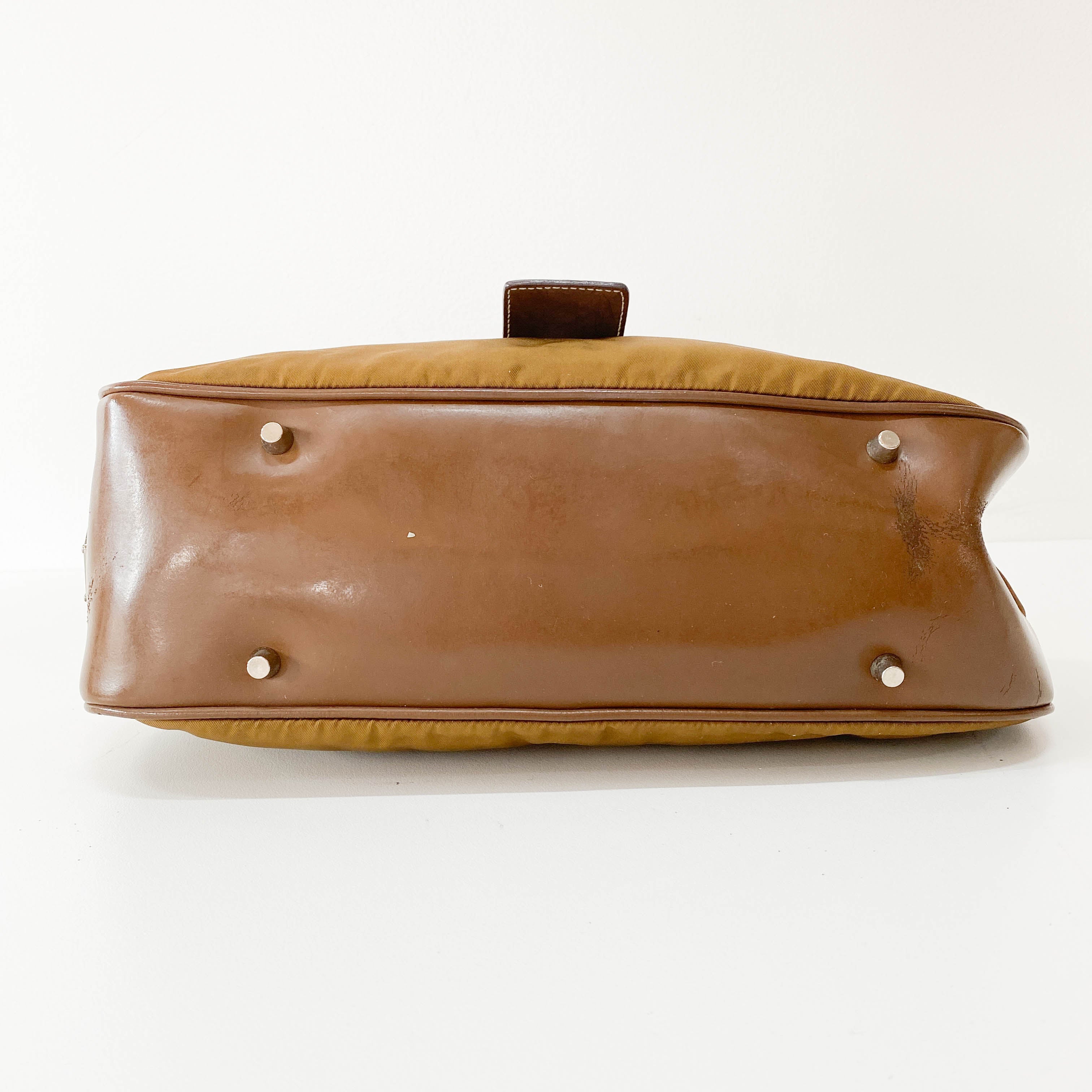 Brown Nylon Shoulder Bag