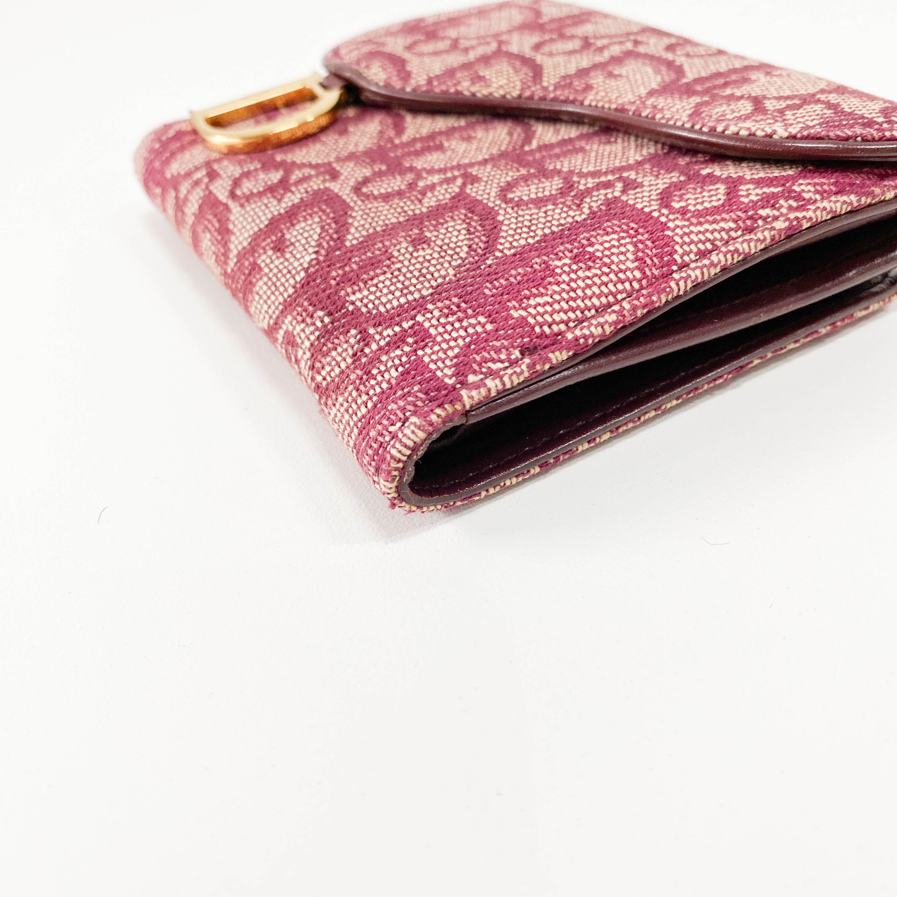 Saddle Mini Trotter Red Canvas Wallet