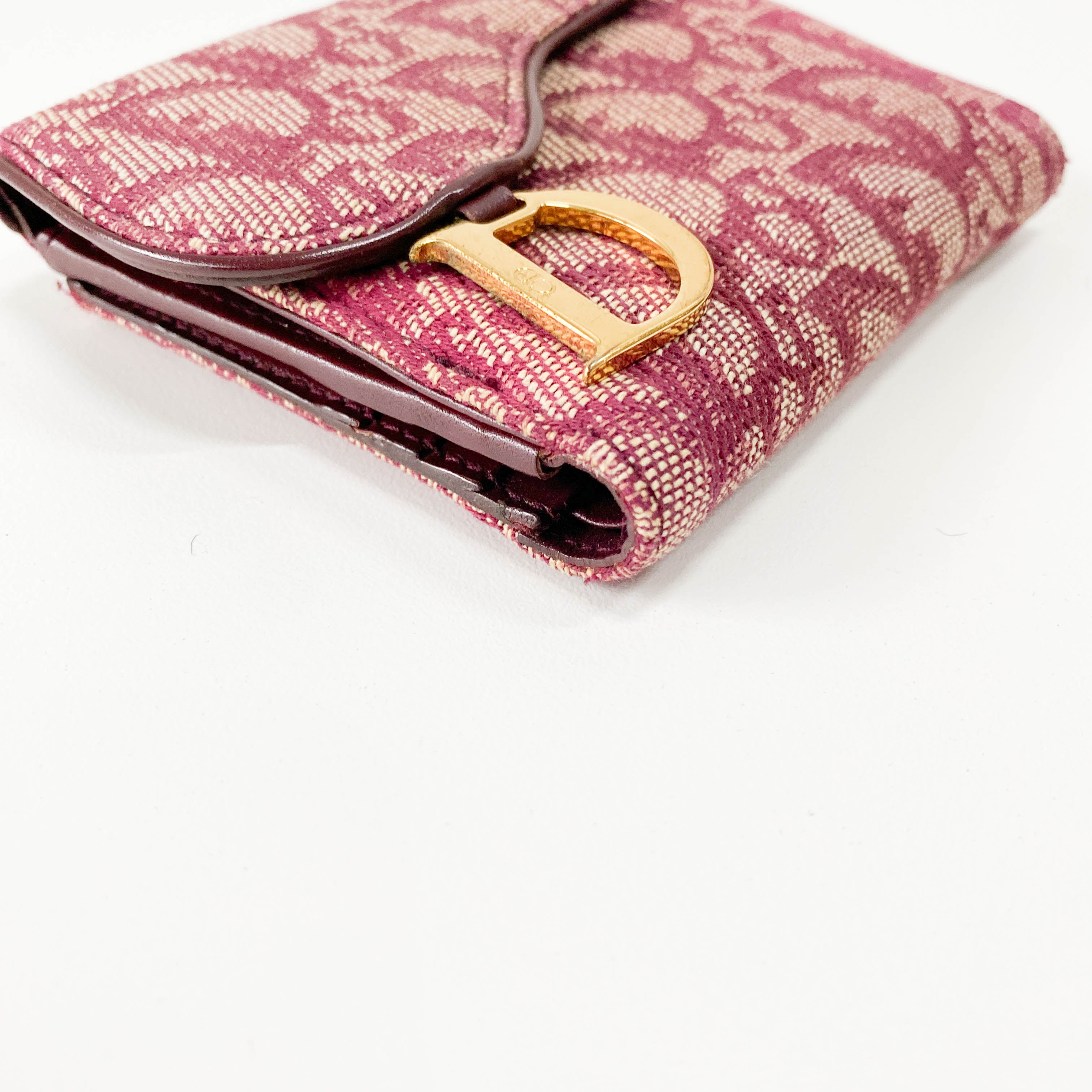 Saddle Mini Trotter Red Canvas Wallet