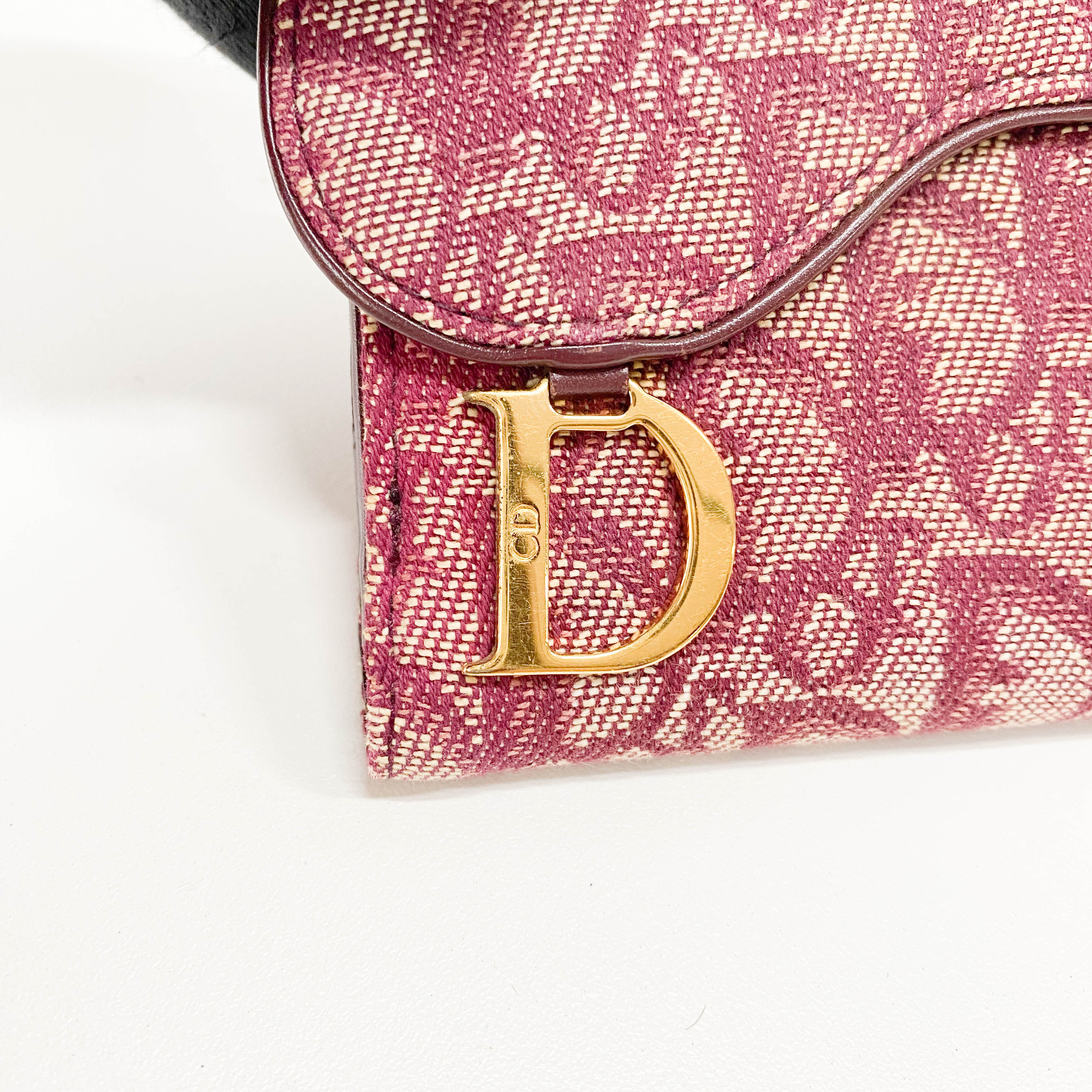 Saddle Mini Trotter Red Canvas Wallet