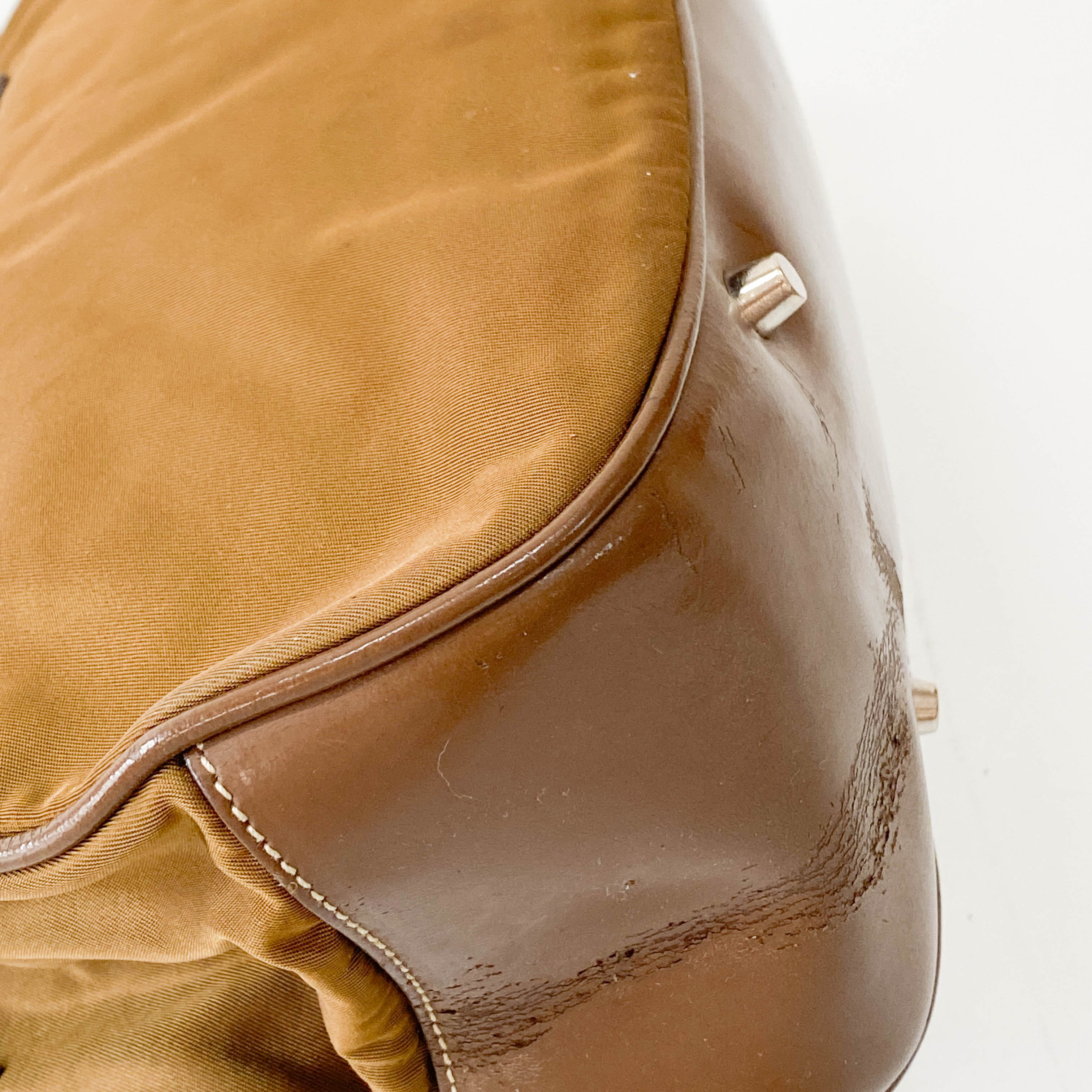 Brown Nylon Shoulder Bag