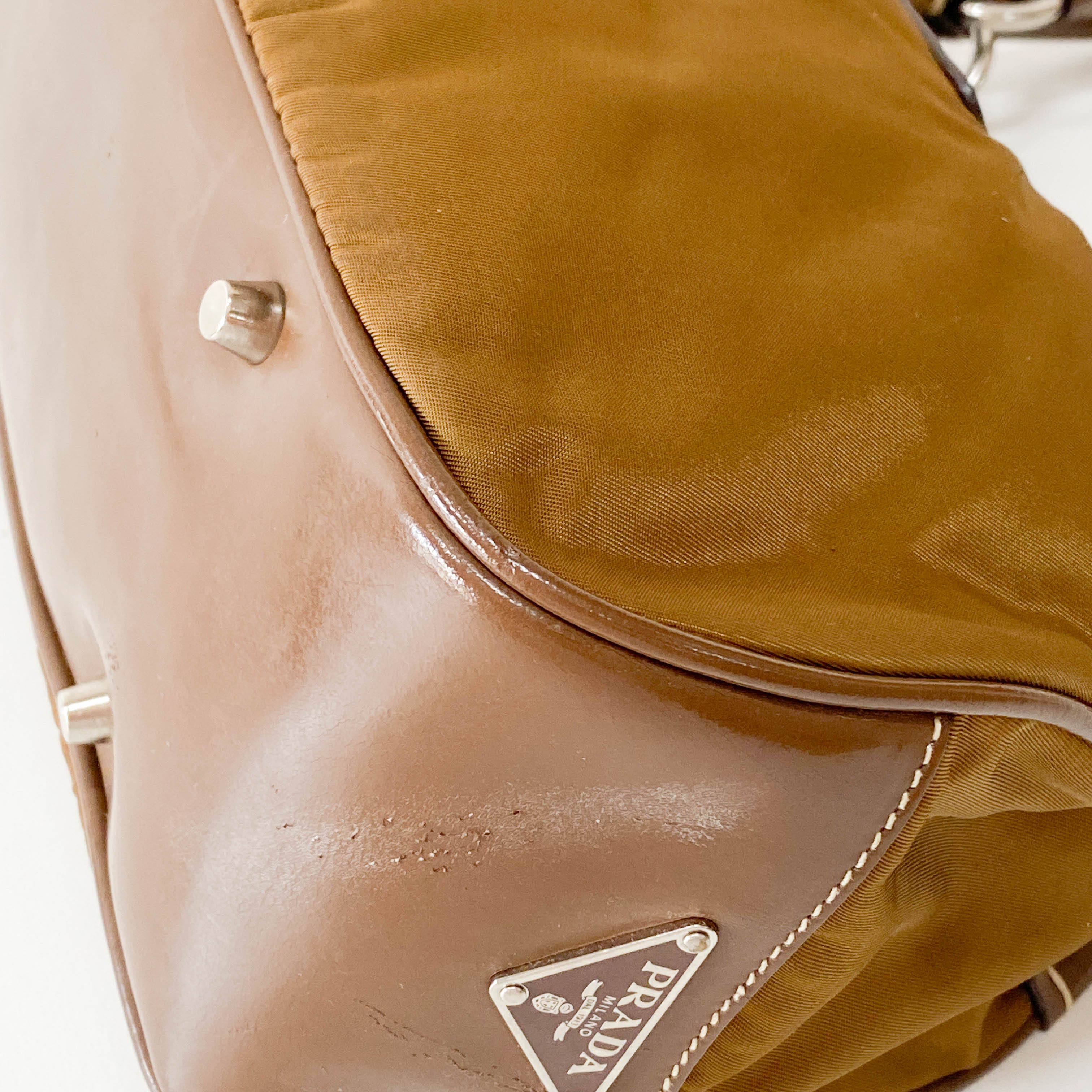 Brown Nylon Shoulder Bag