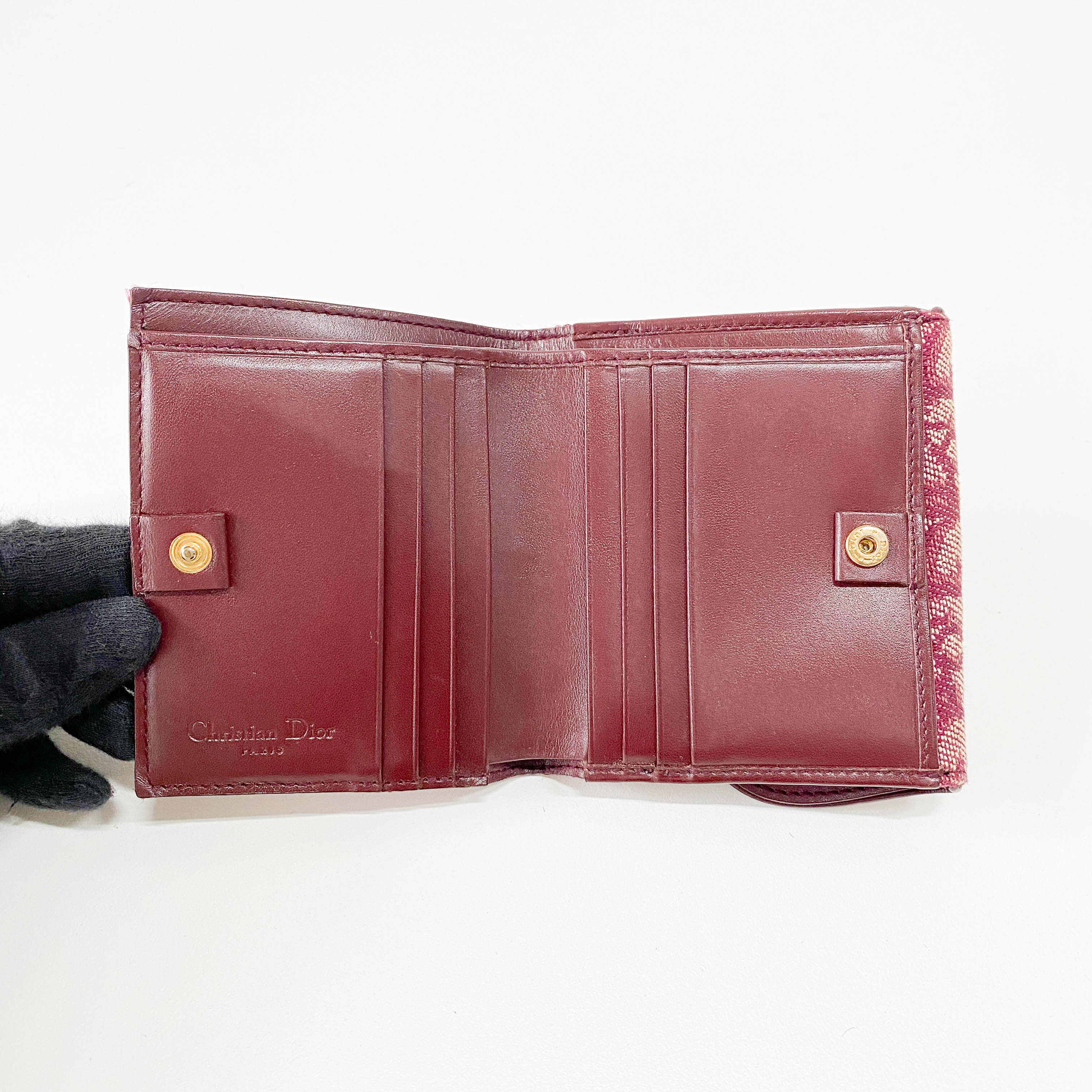 Saddle Mini Trotter Red Canvas Wallet