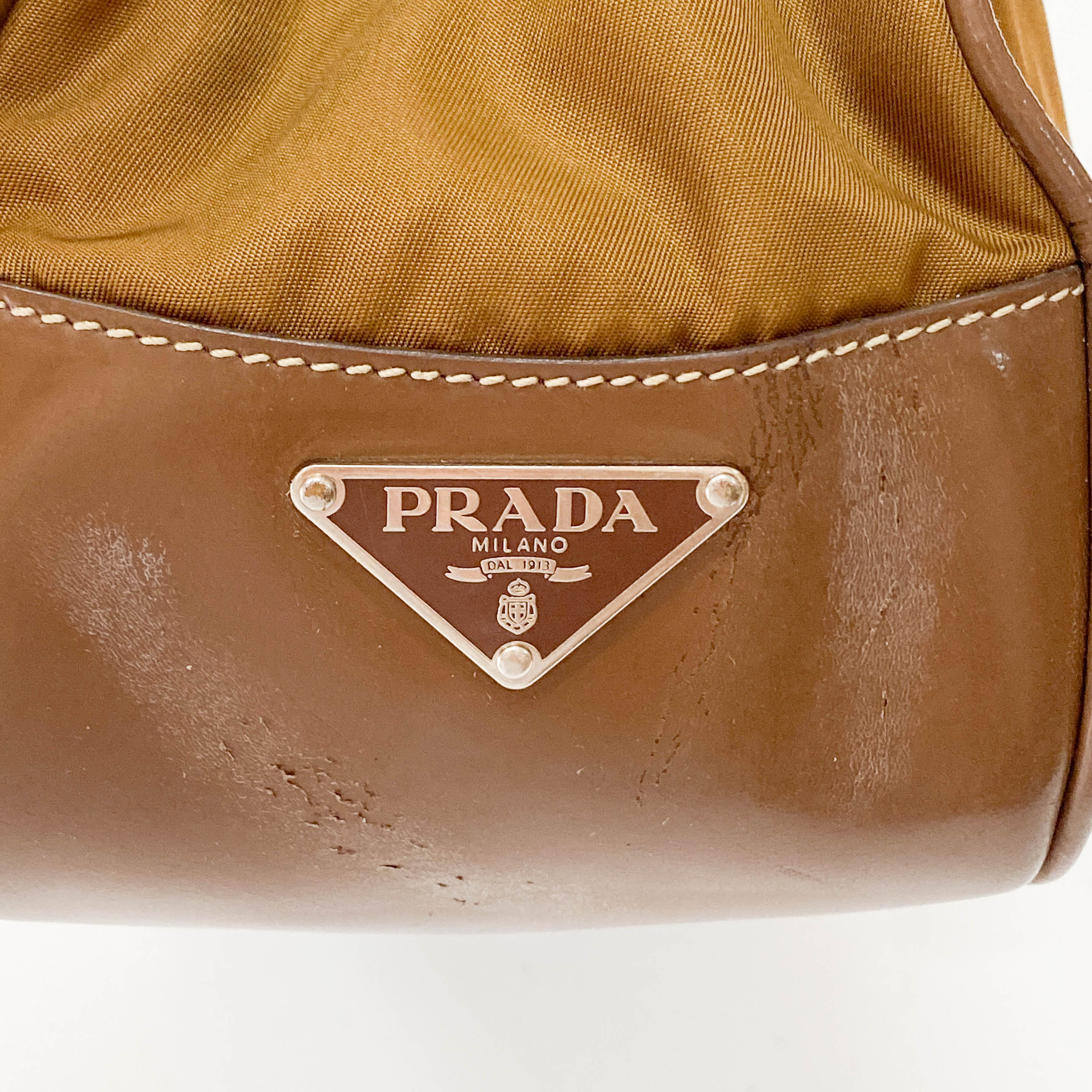 Brown Nylon Shoulder Bag