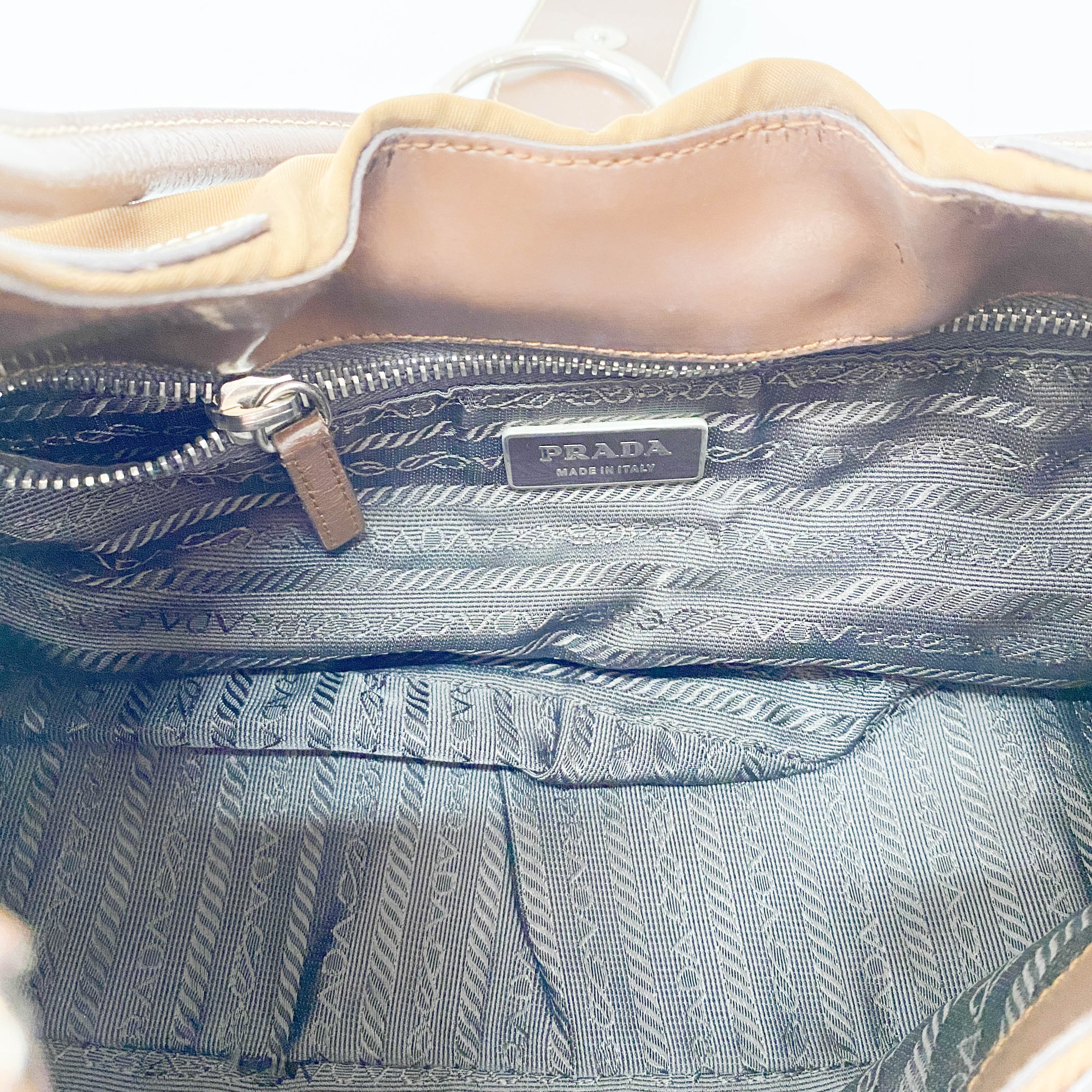 Brown Nylon Shoulder Bag