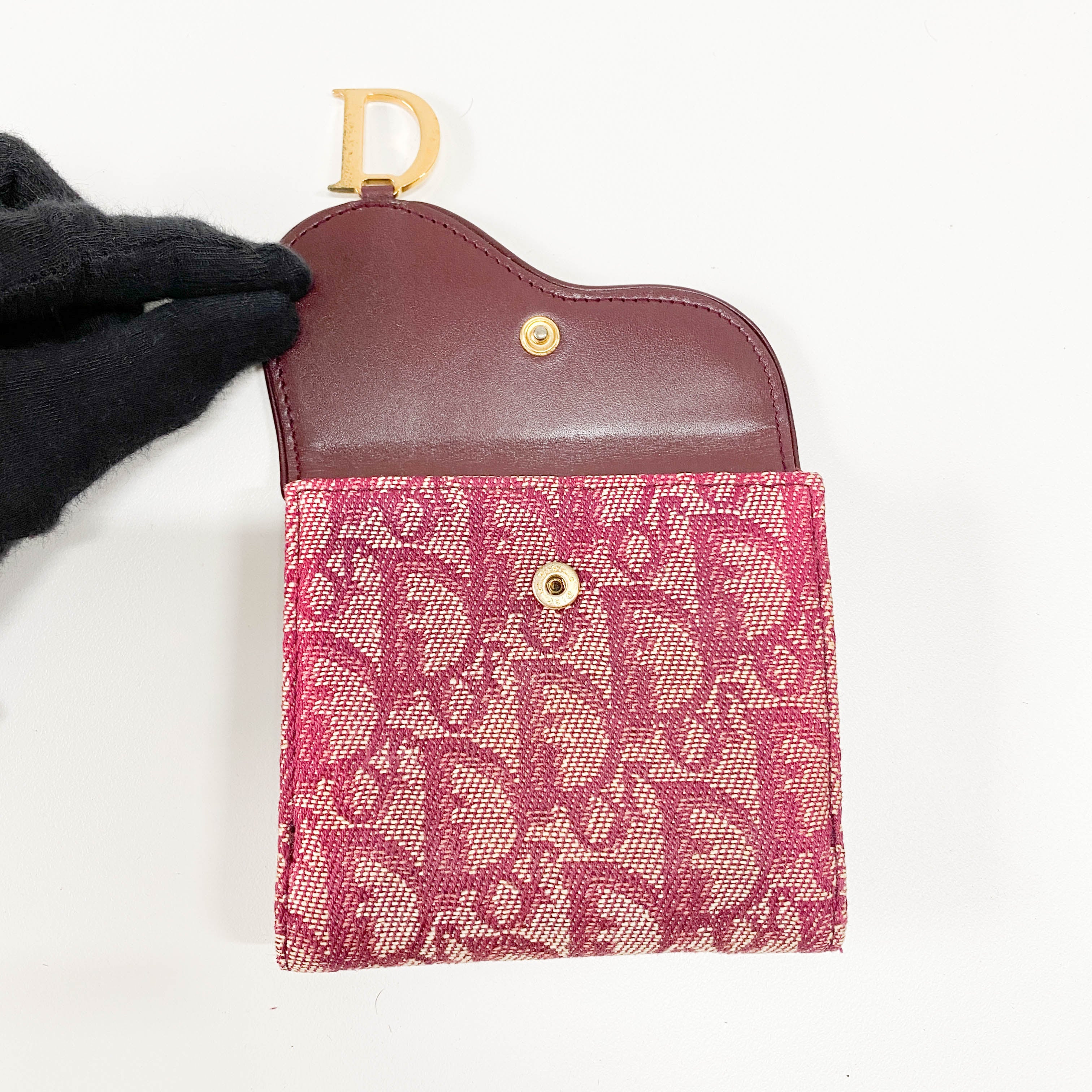Saddle Mini Trotter Red Canvas Wallet