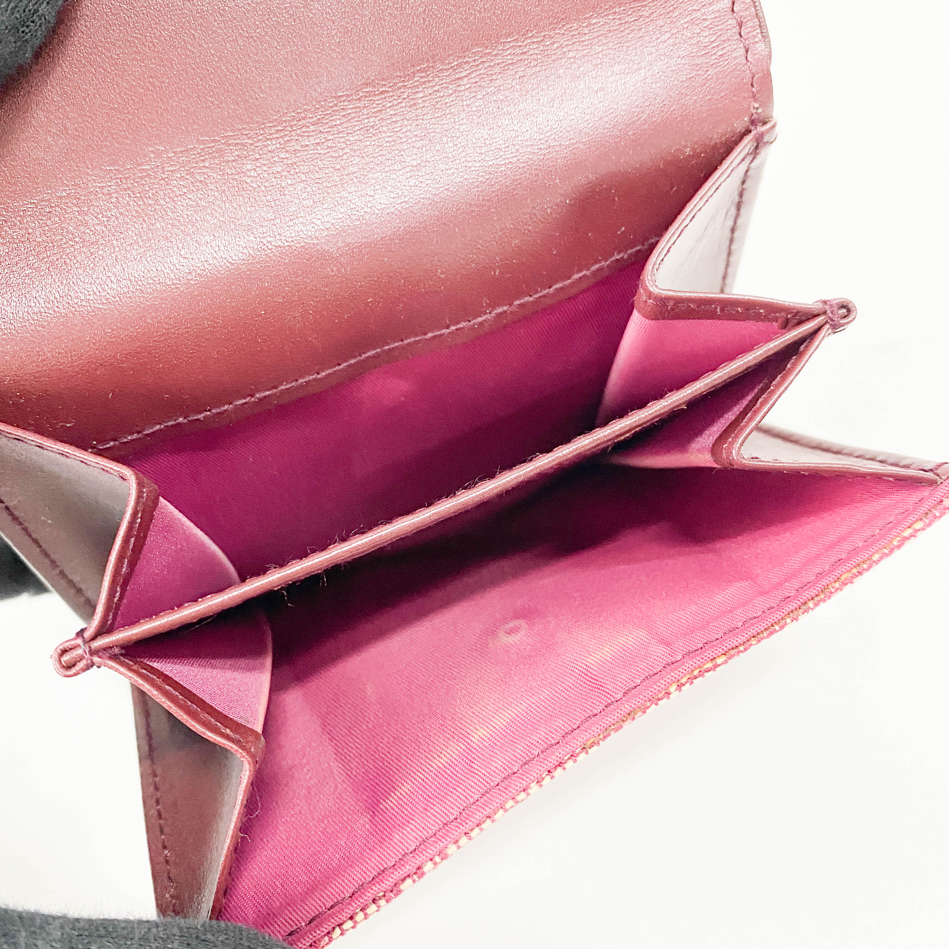 Saddle Mini Trotter Red Canvas Wallet