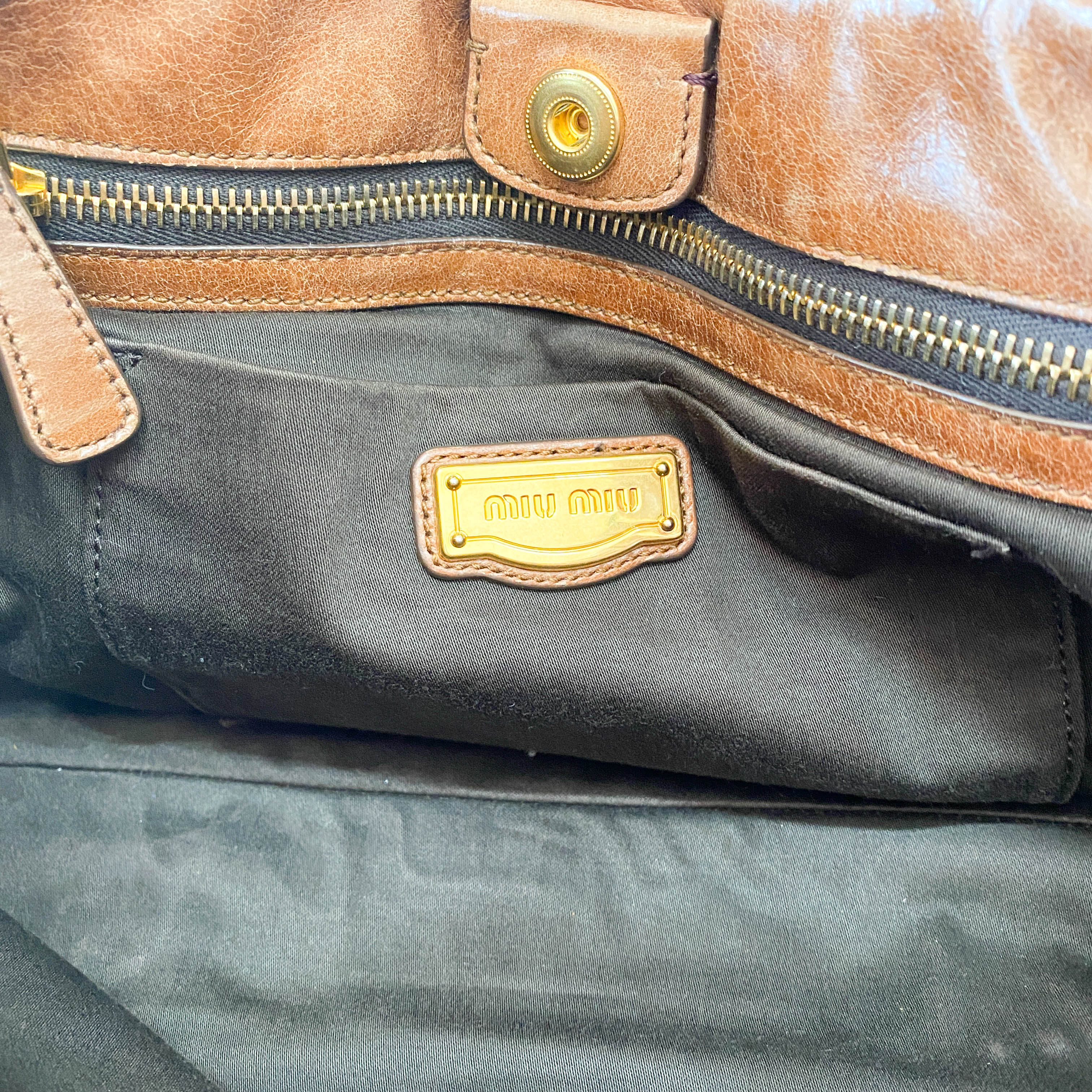 Vitello Brown Leather Top Handle Bag