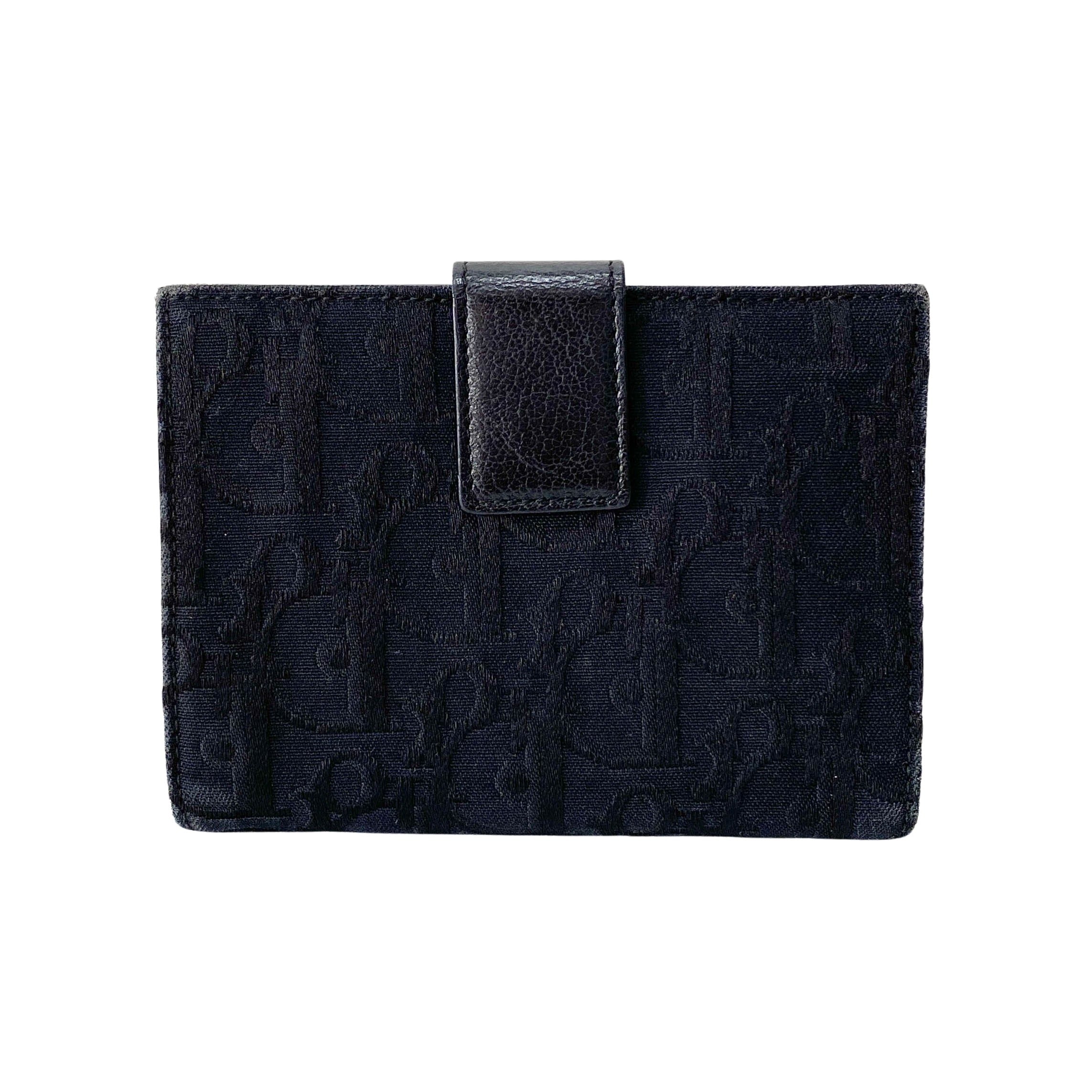 Saddle Black Canvas & Leather Wallet