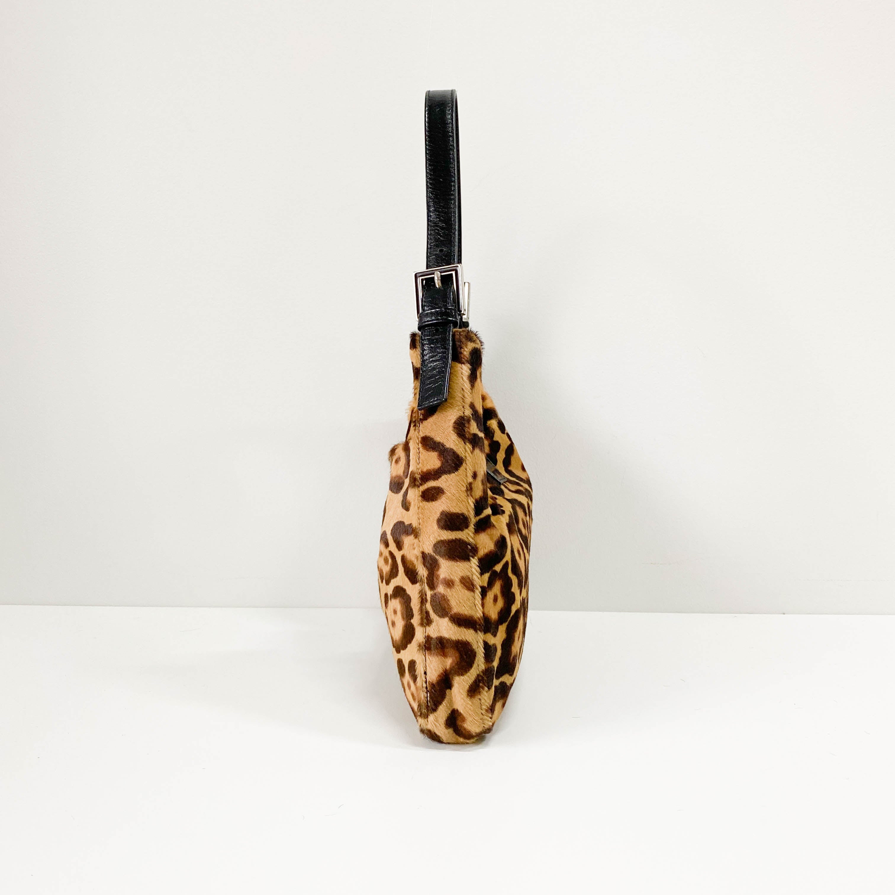 Leopard Print Pony Hair Shoulder Bag