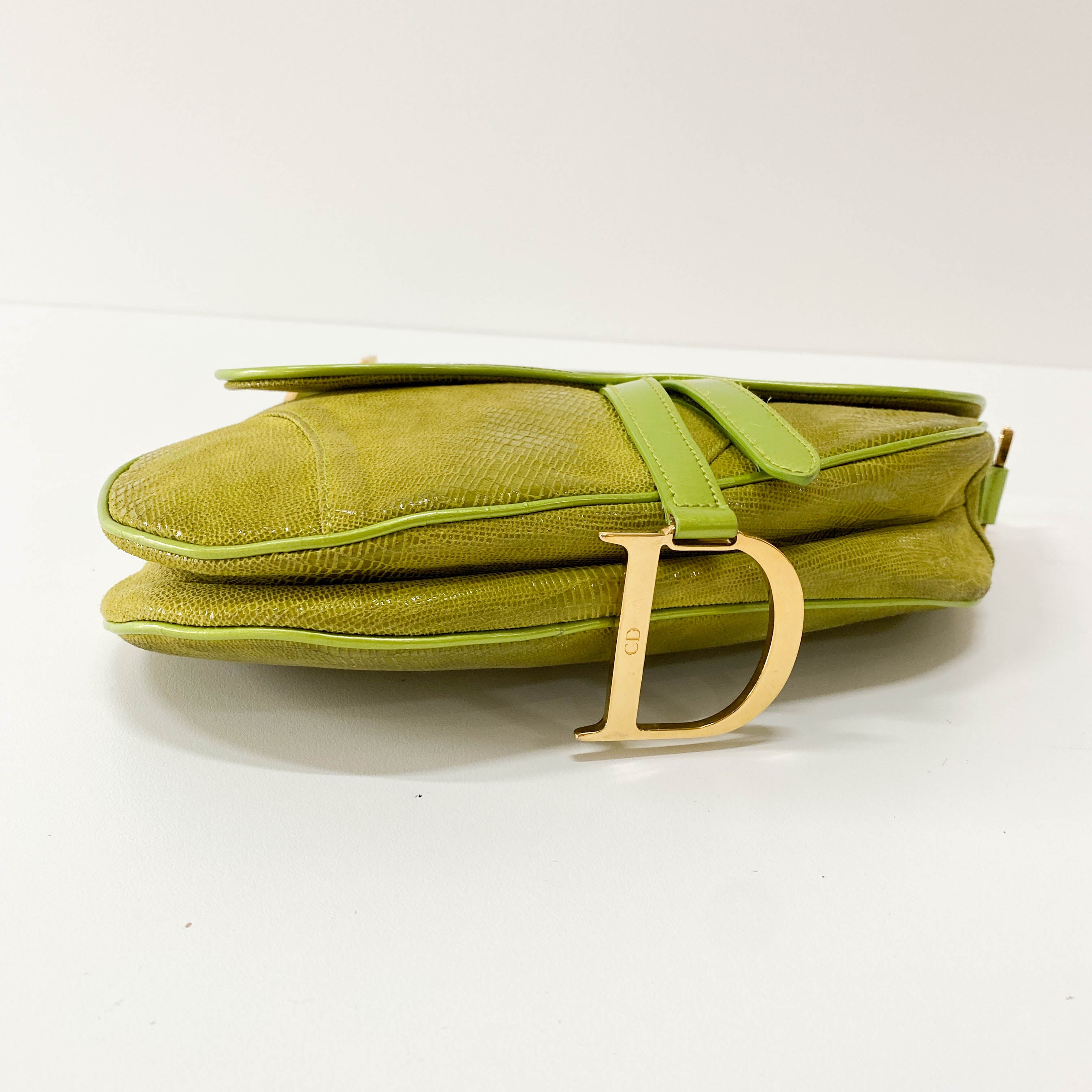 Green Leather Saddle Bag