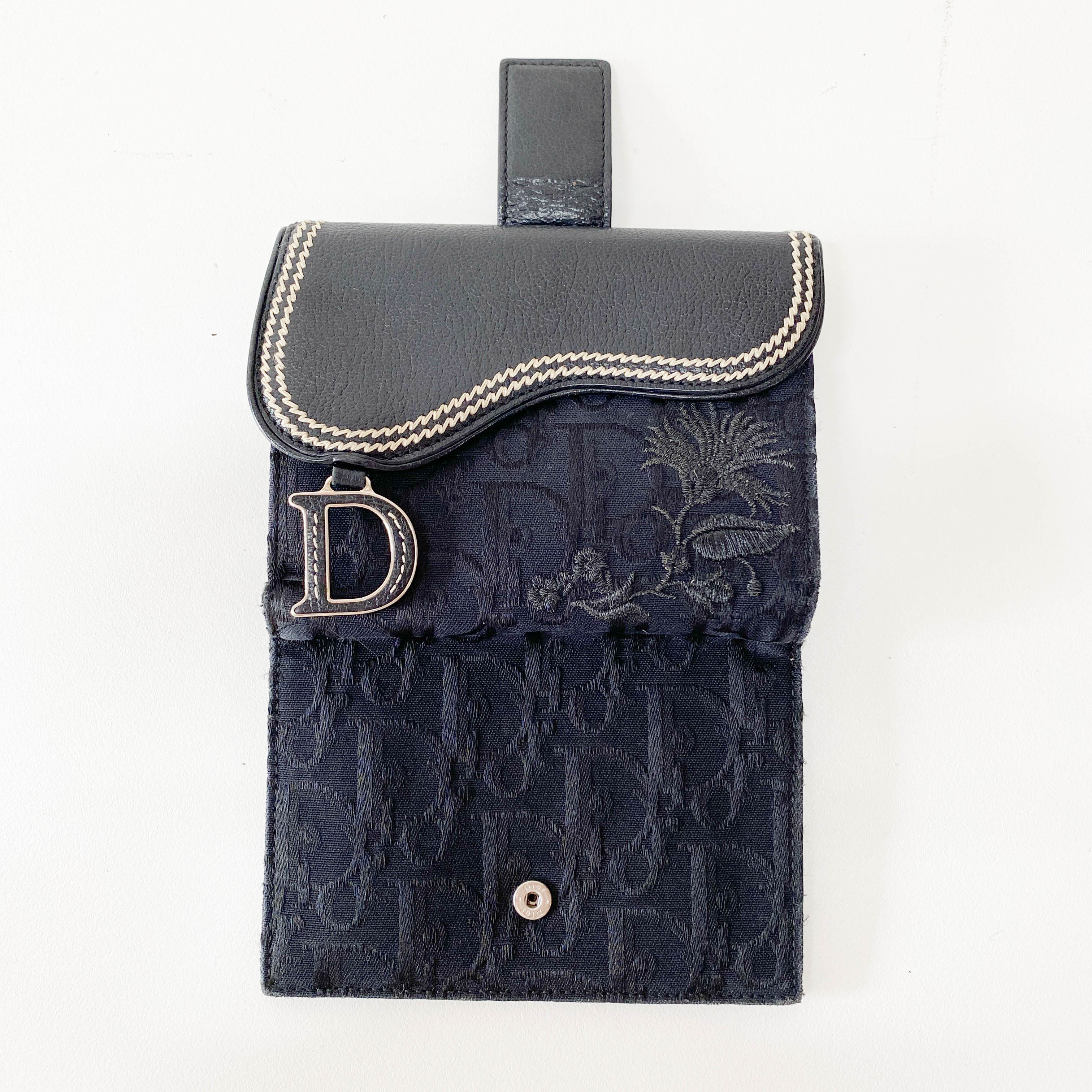 Saddle Black Canvas & Leather Wallet