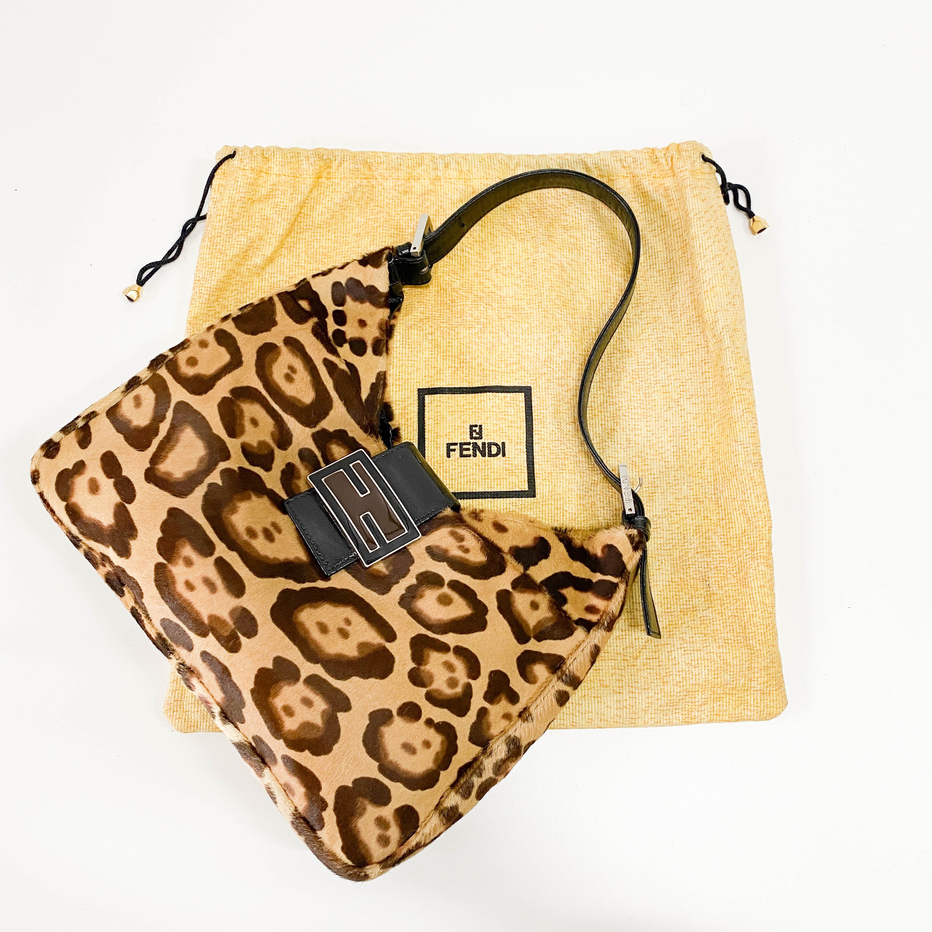 Leopard Print Pony Hair Shoulder Bag