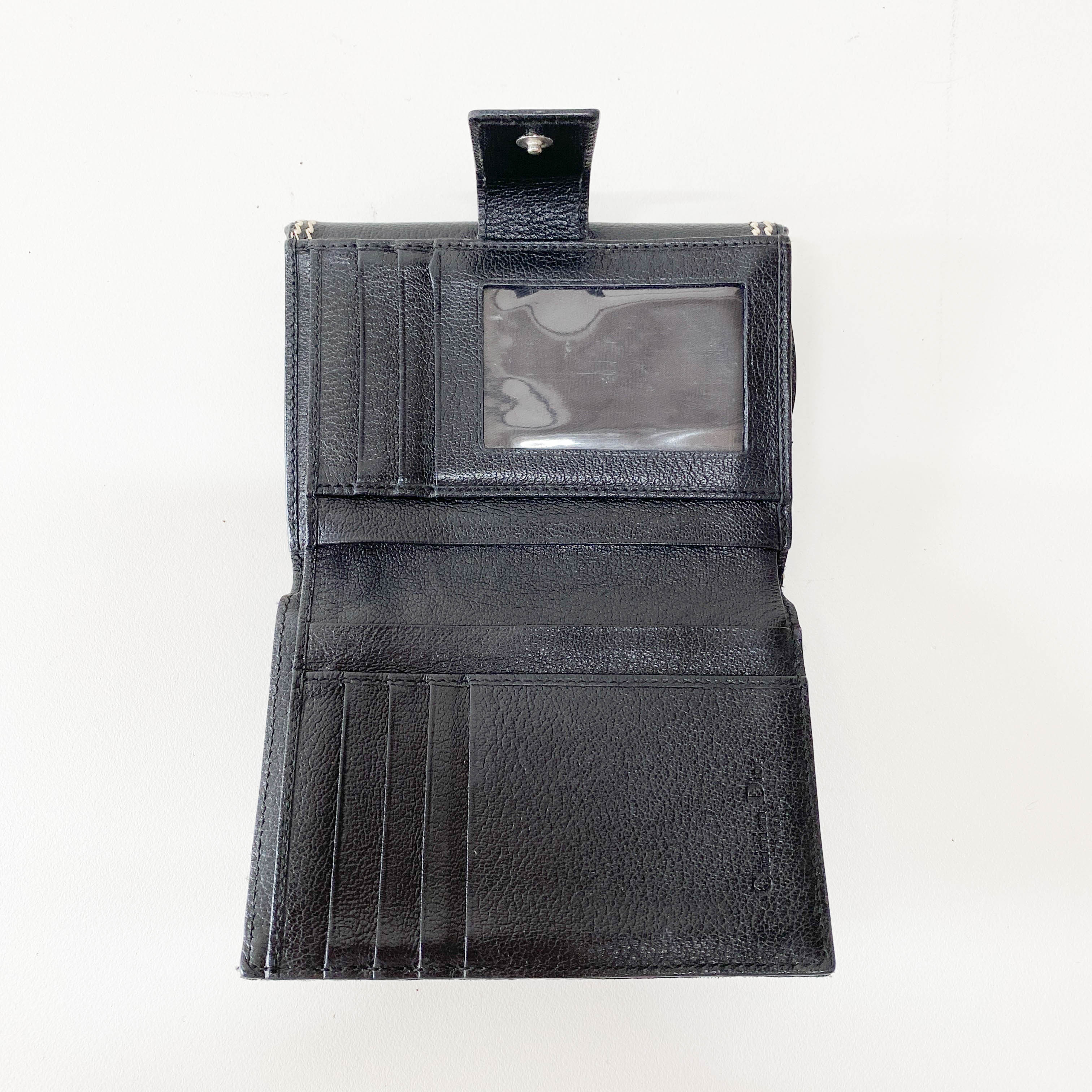 Saddle Black Canvas & Leather Wallet
