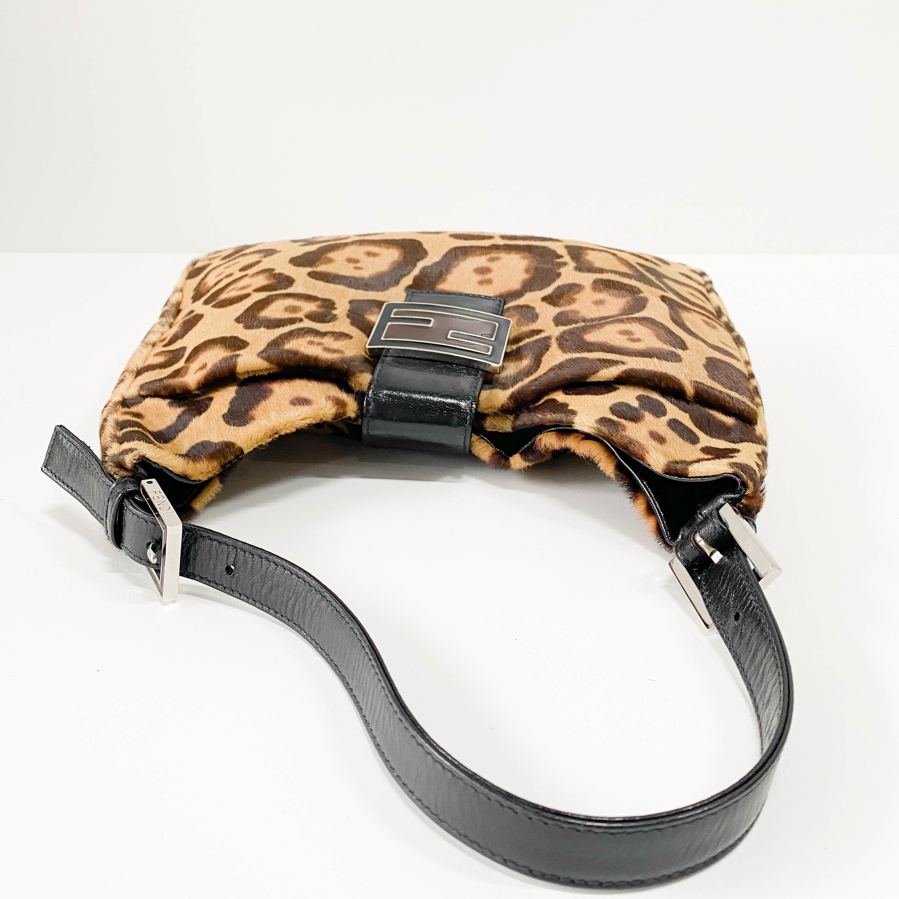 Leopard Print Pony Hair Shoulder Bag