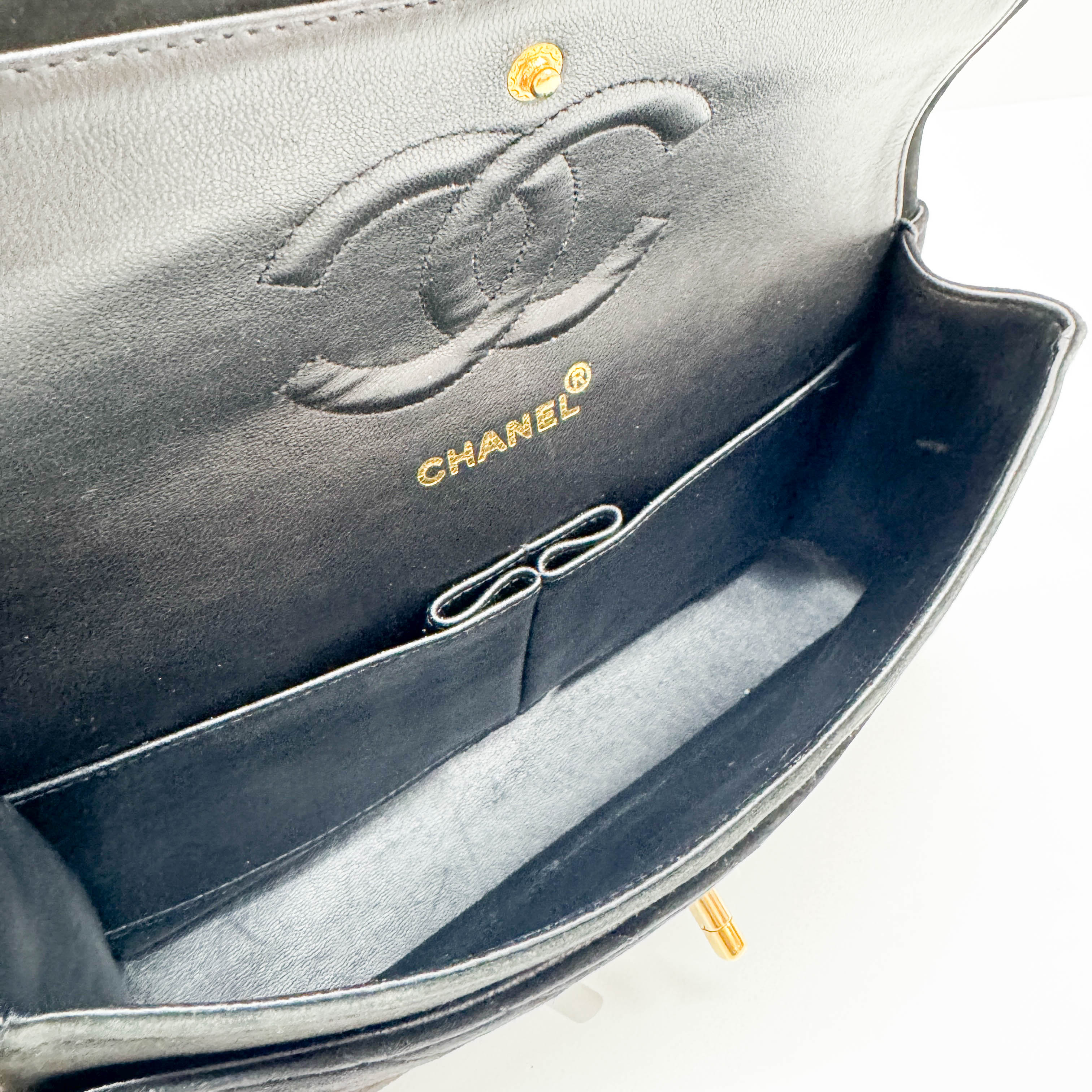 Classic Double Flap Chevron Black Suede Shoulder Bag