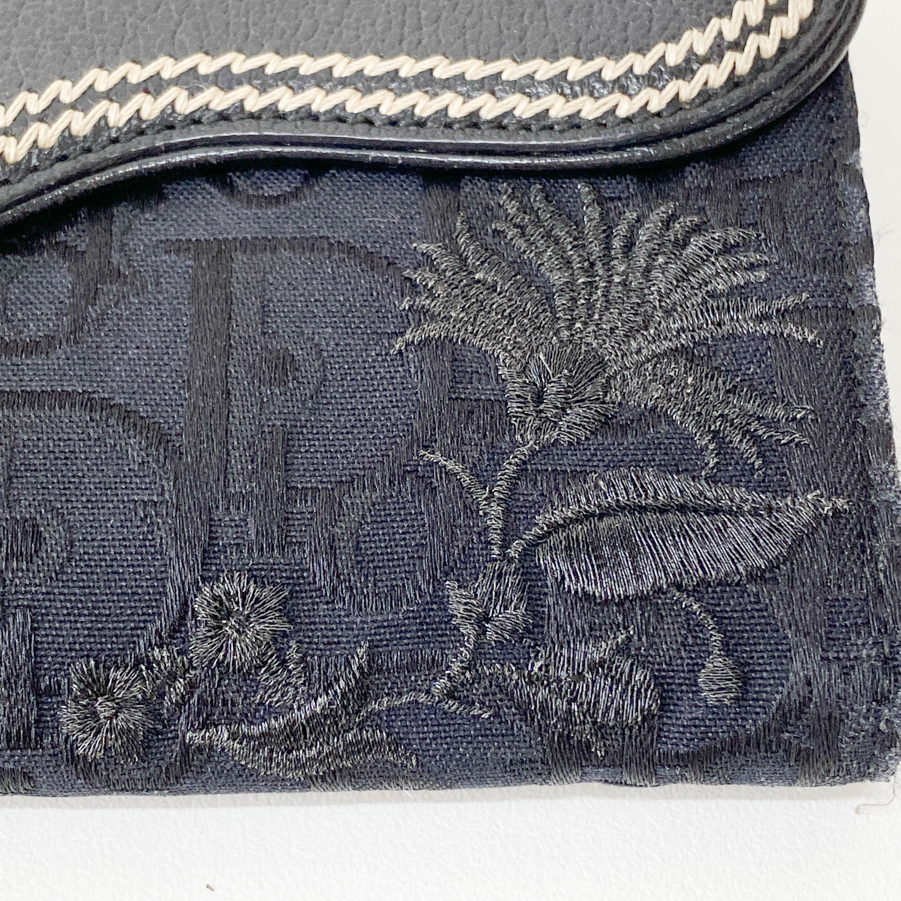 Saddle Black Canvas & Leather Wallet