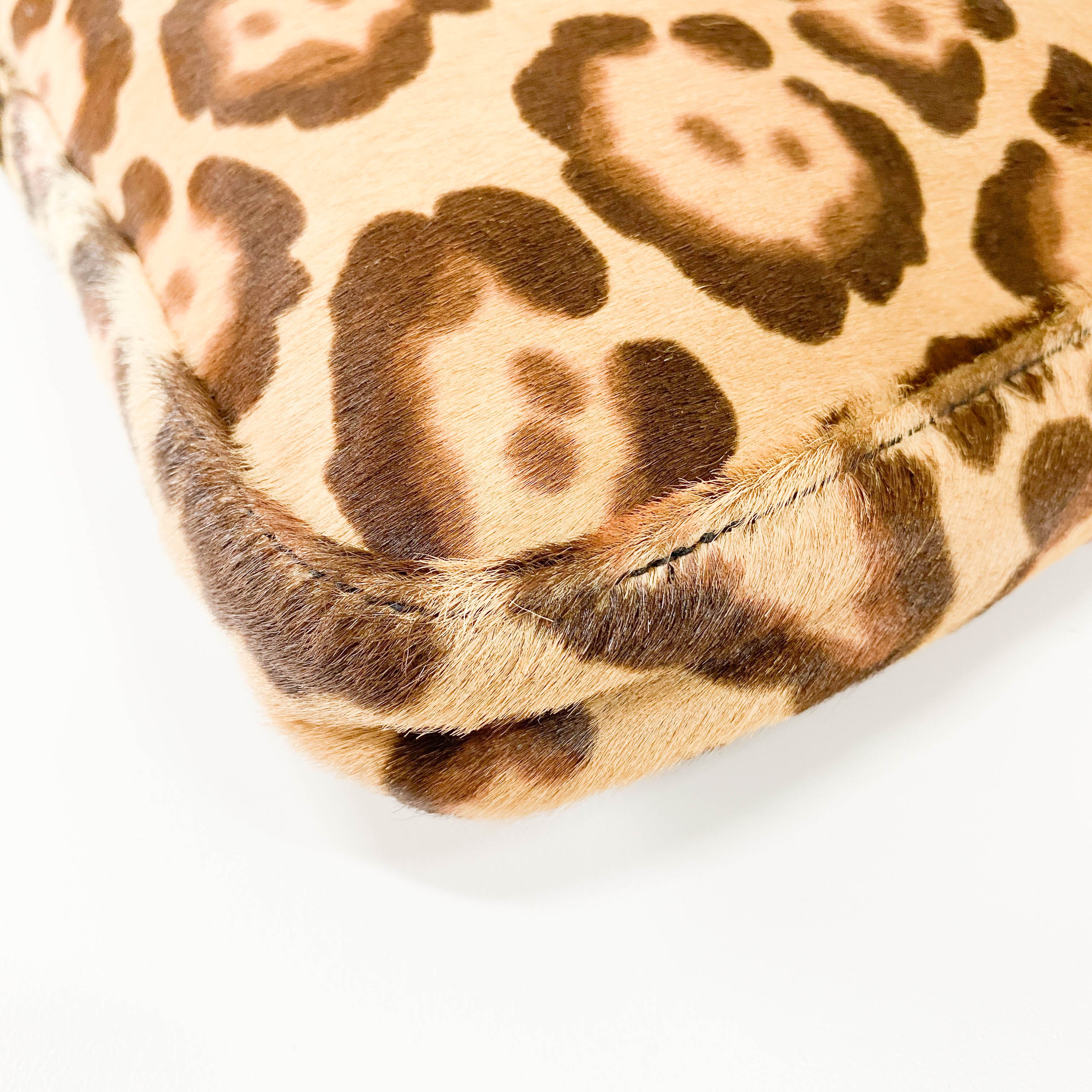 Leopard Print Pony Hair Shoulder Bag