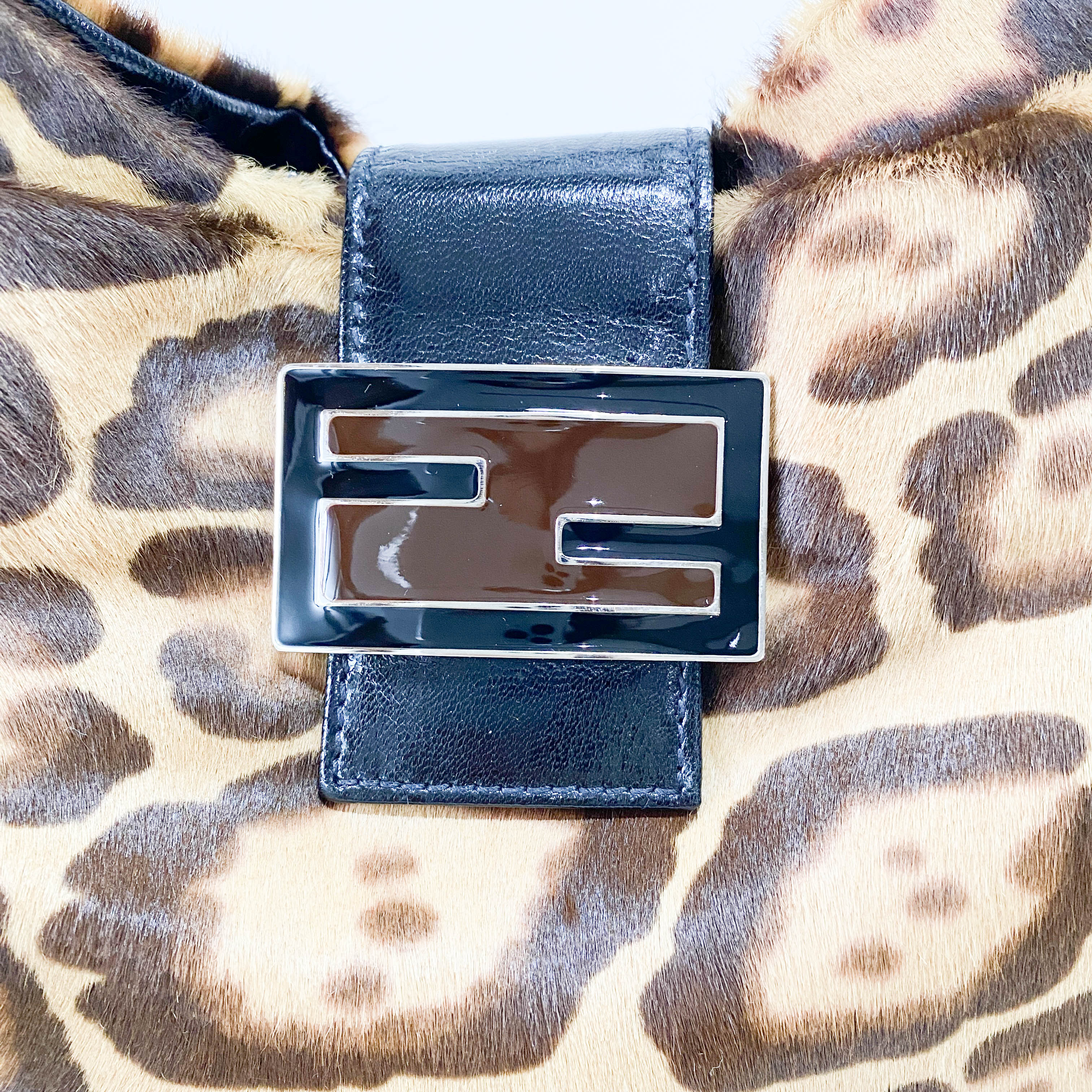 Leopard Print Pony Hair Shoulder Bag