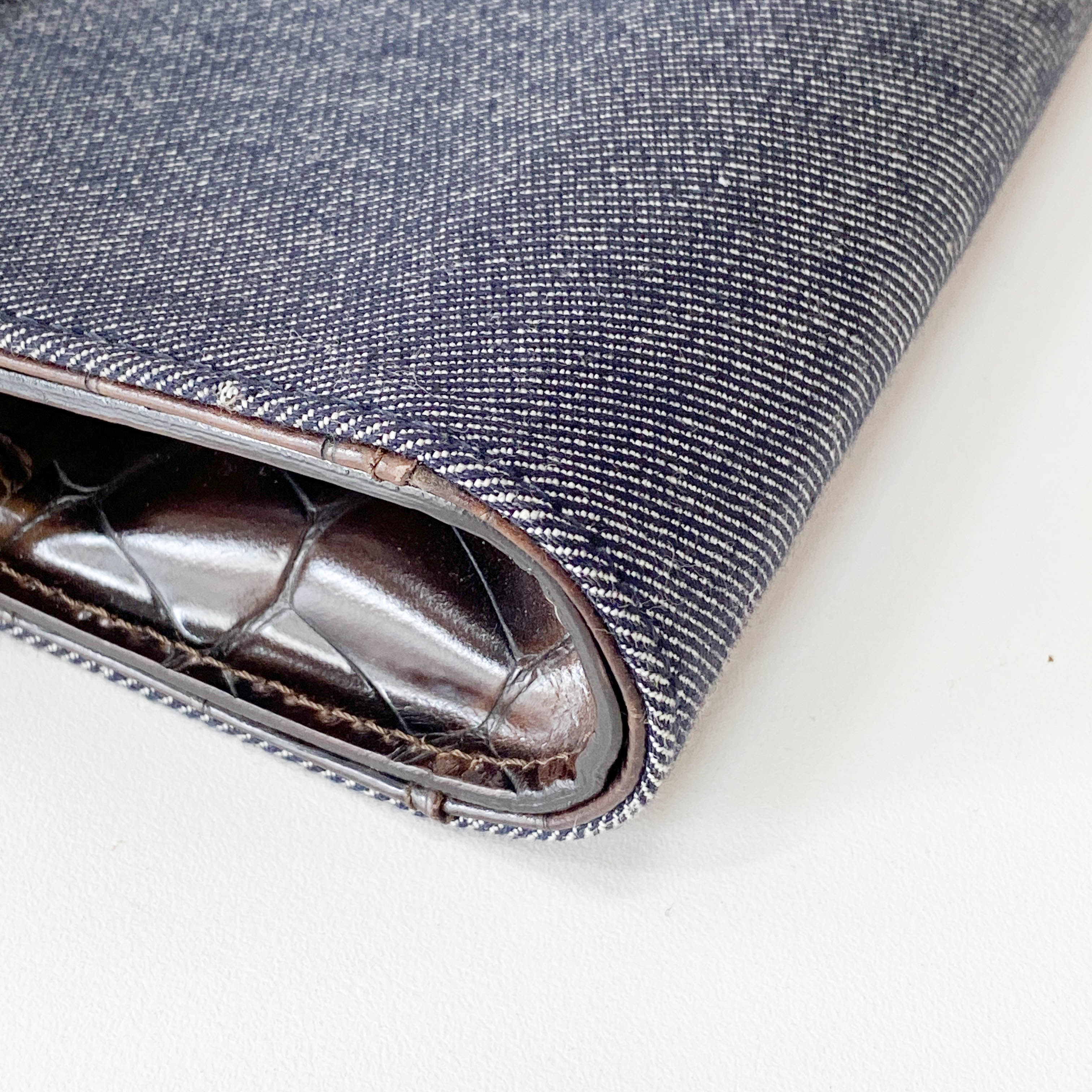 Blue Denim Clutch Shoulder Bag