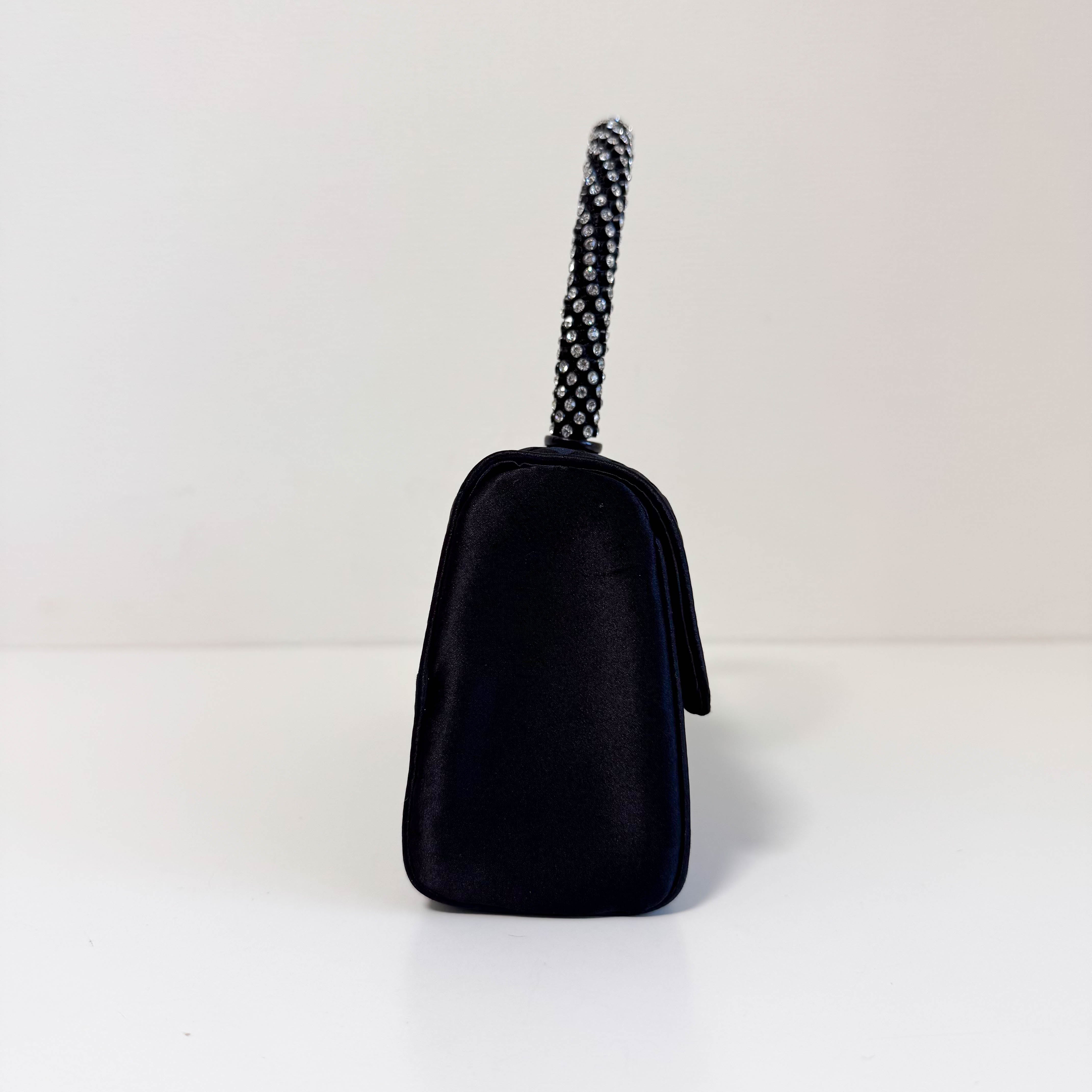 Vintage Satin Intrecciato Black Hand bag