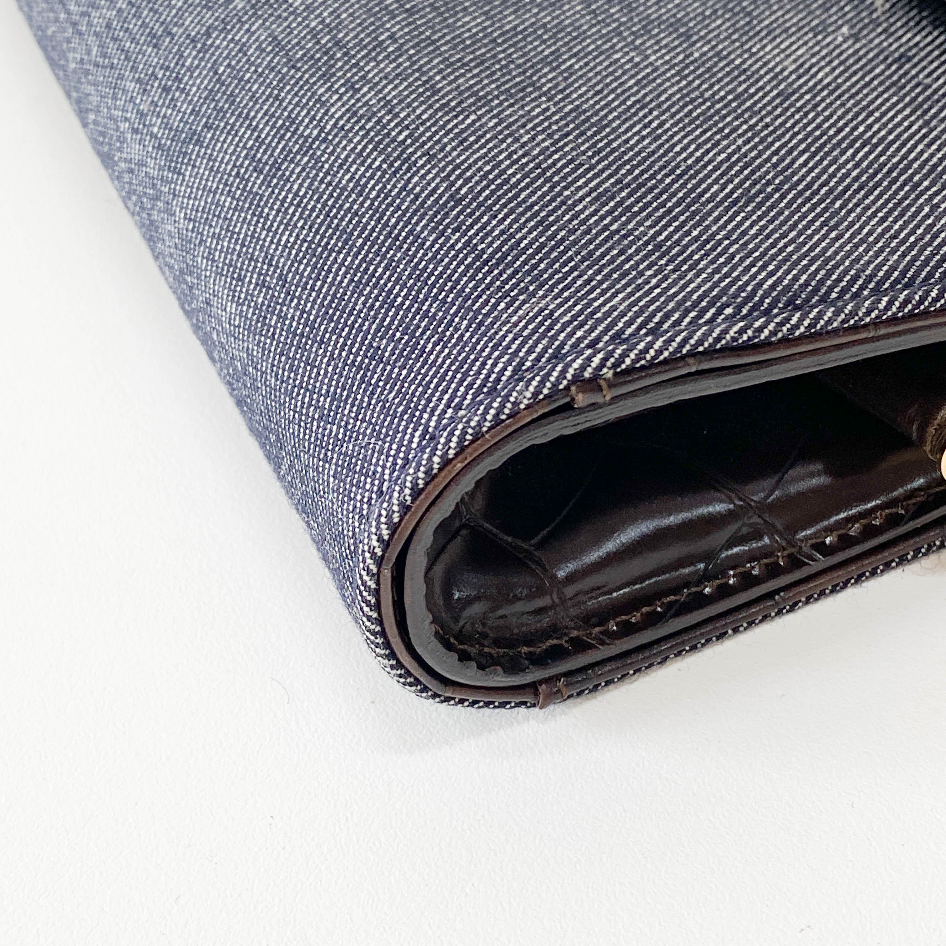 Blue Denim Clutch Shoulder Bag