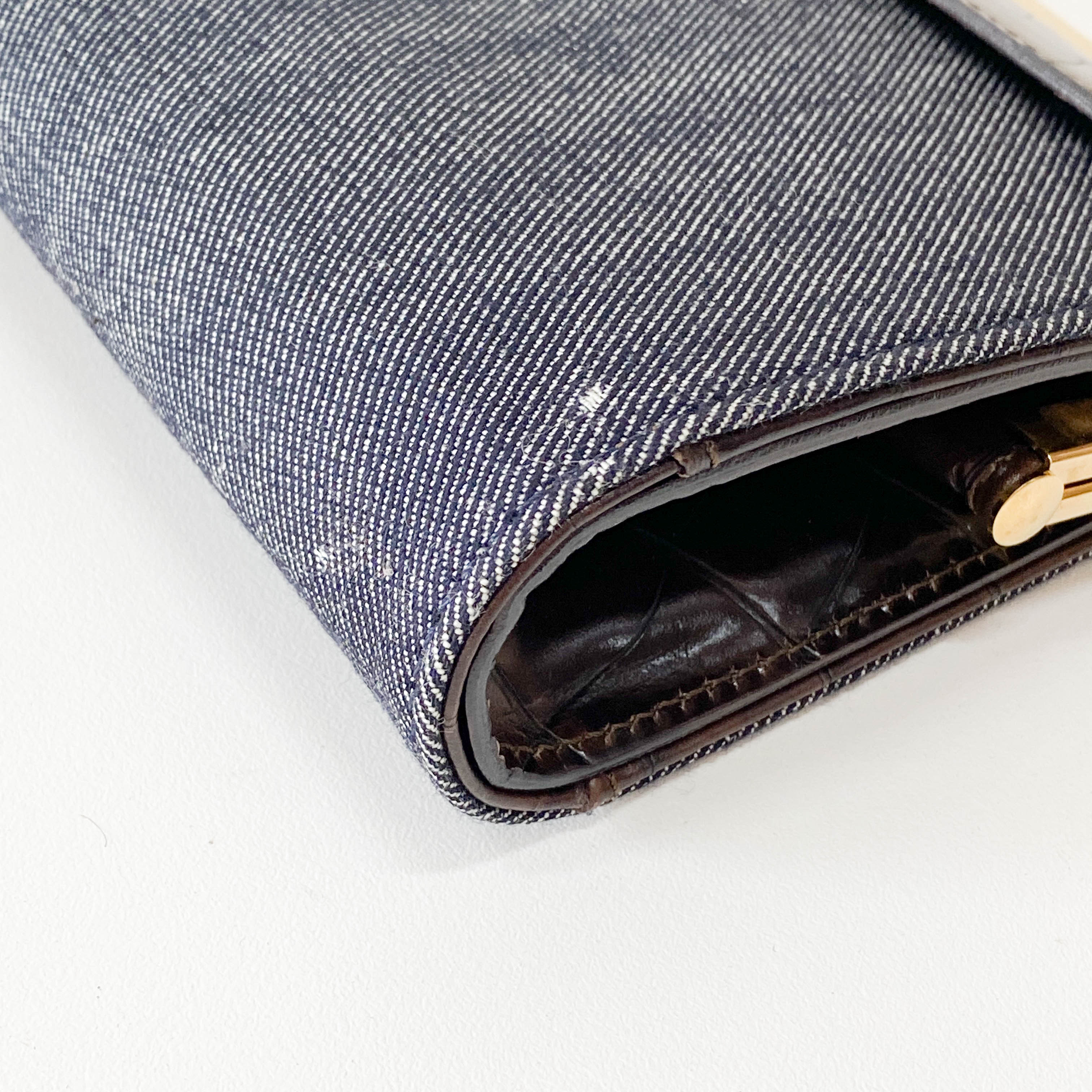 Blue Denim Clutch Shoulder Bag