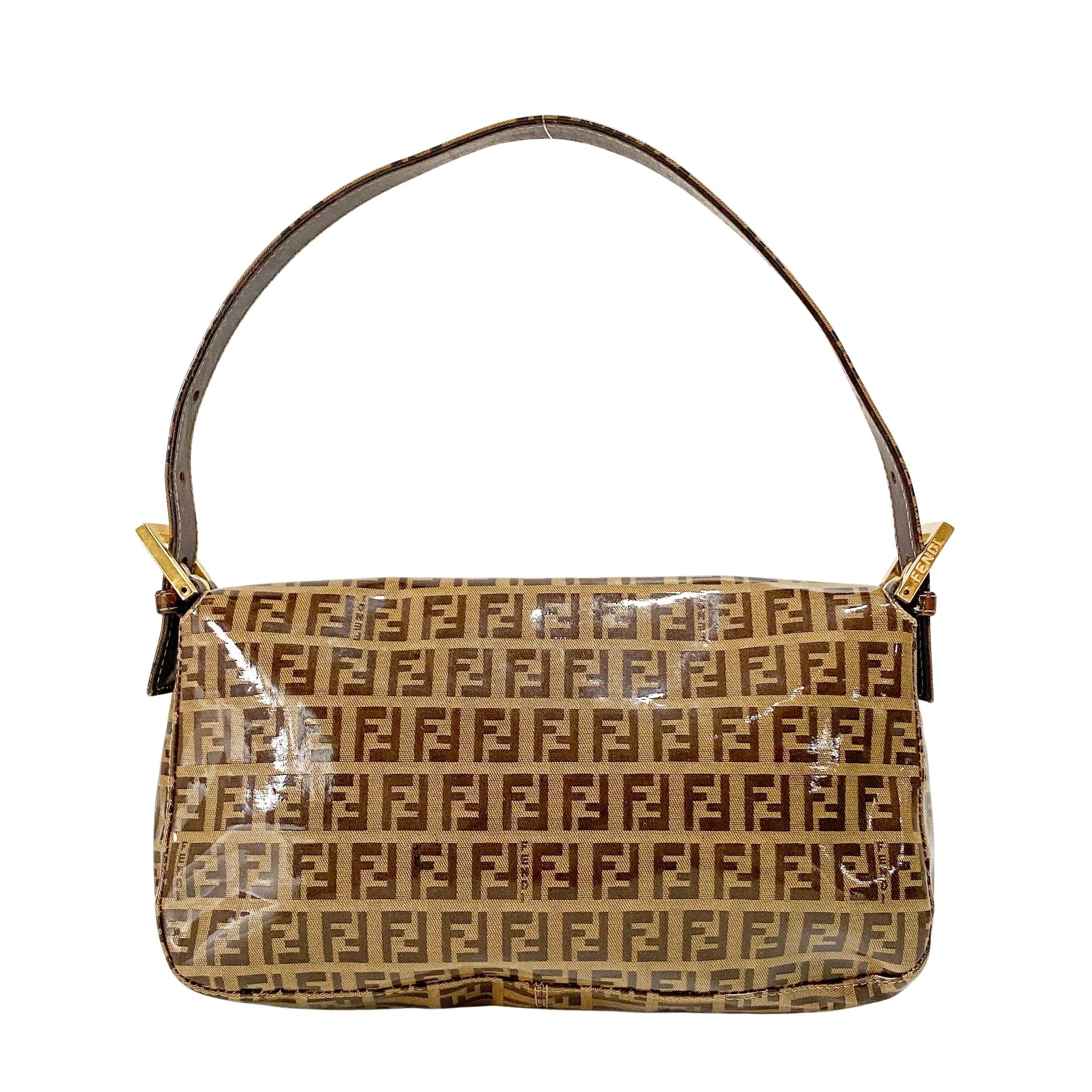 Zucchino Brown Coated Canvas Shoulder Bag