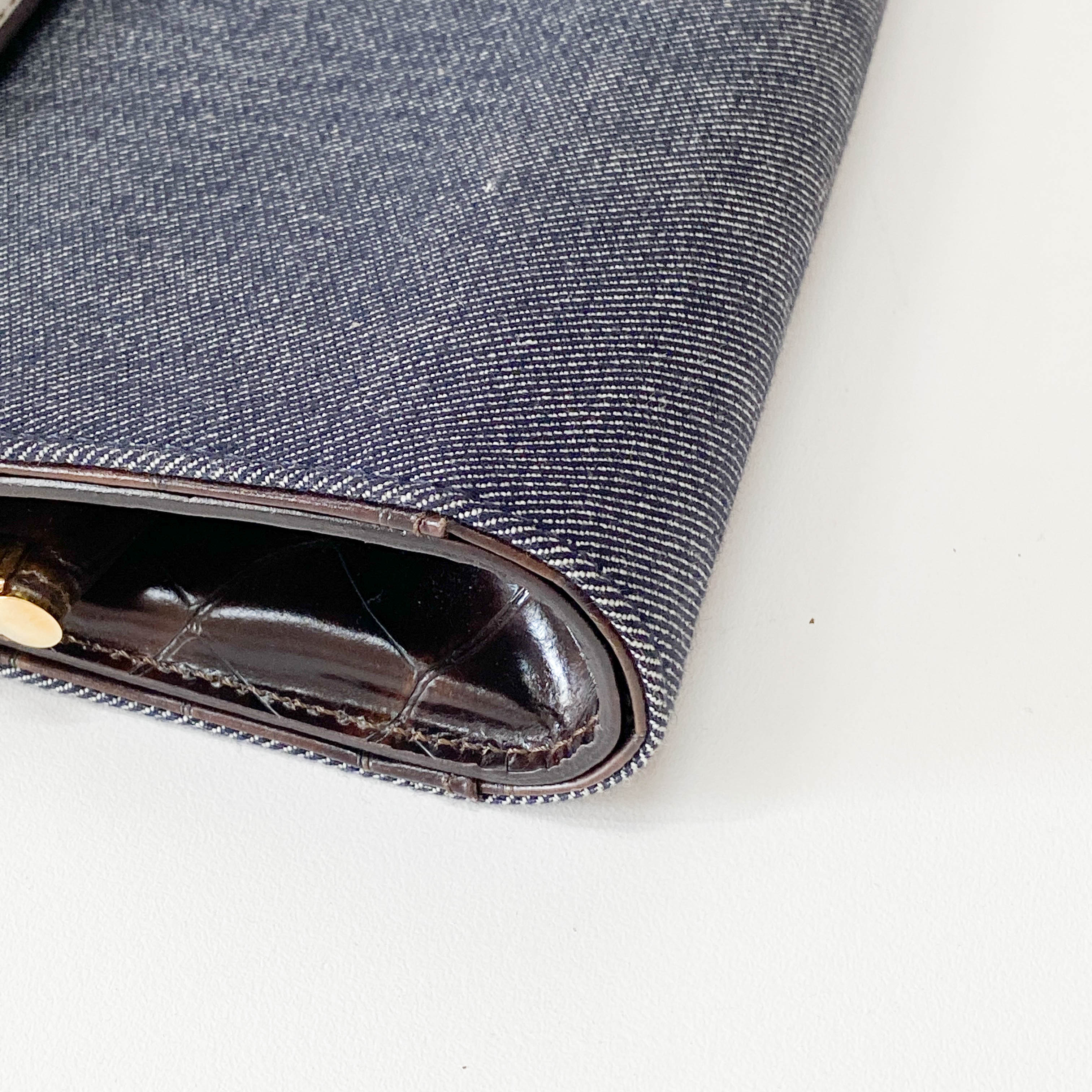 Blue Denim Clutch Shoulder Bag