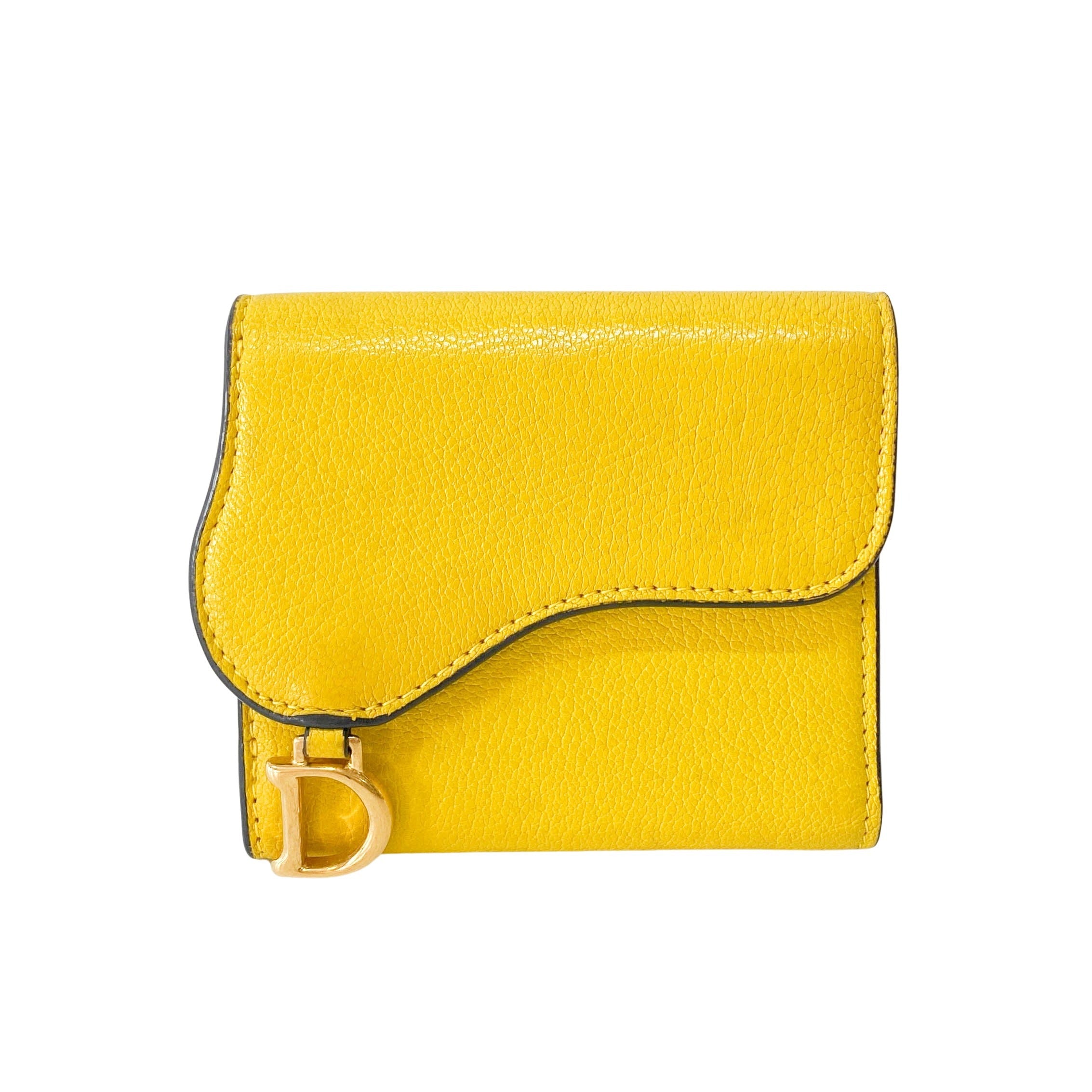 Saddle Mini Yellow Leather Wallet