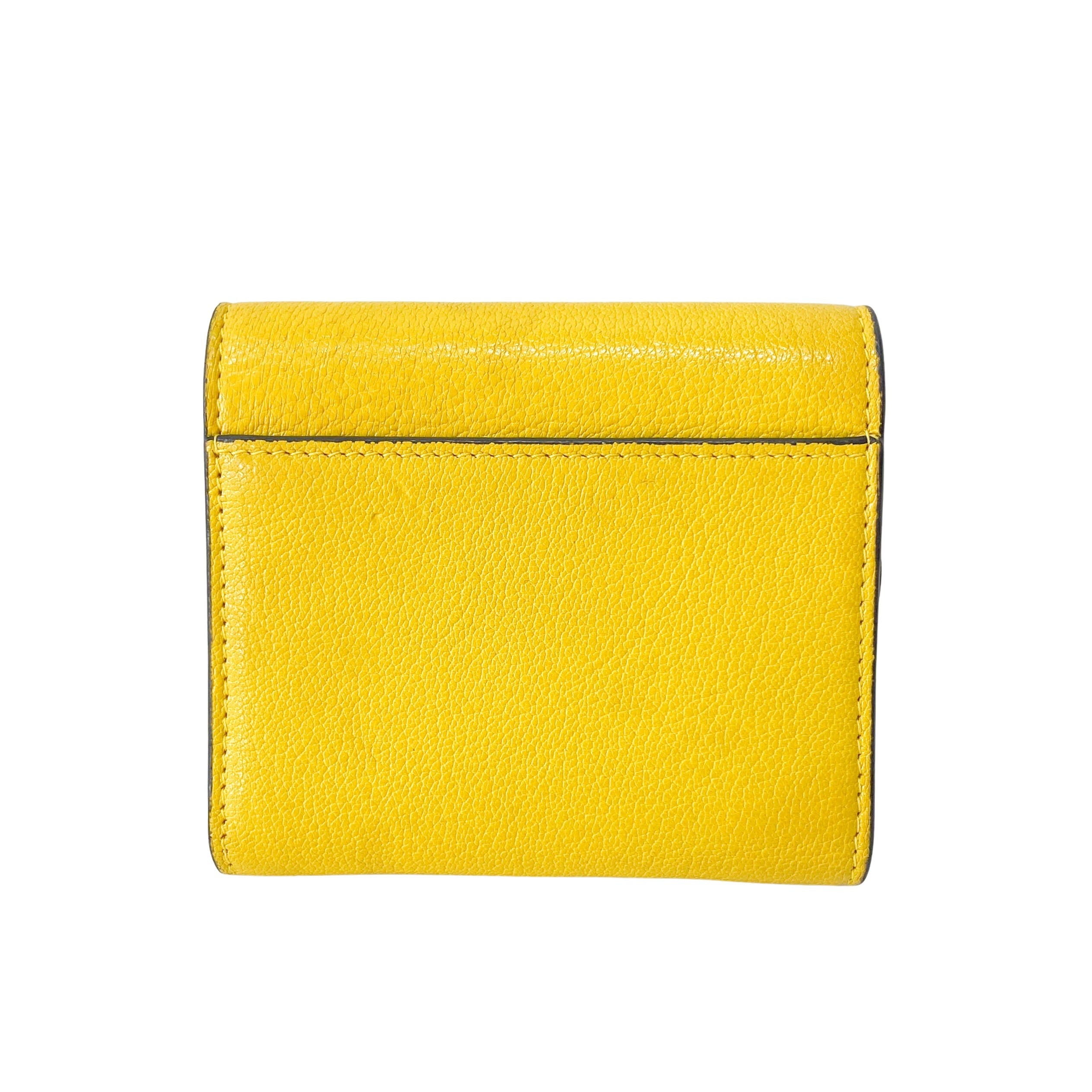 Saddle Mini Yellow Leather Wallet