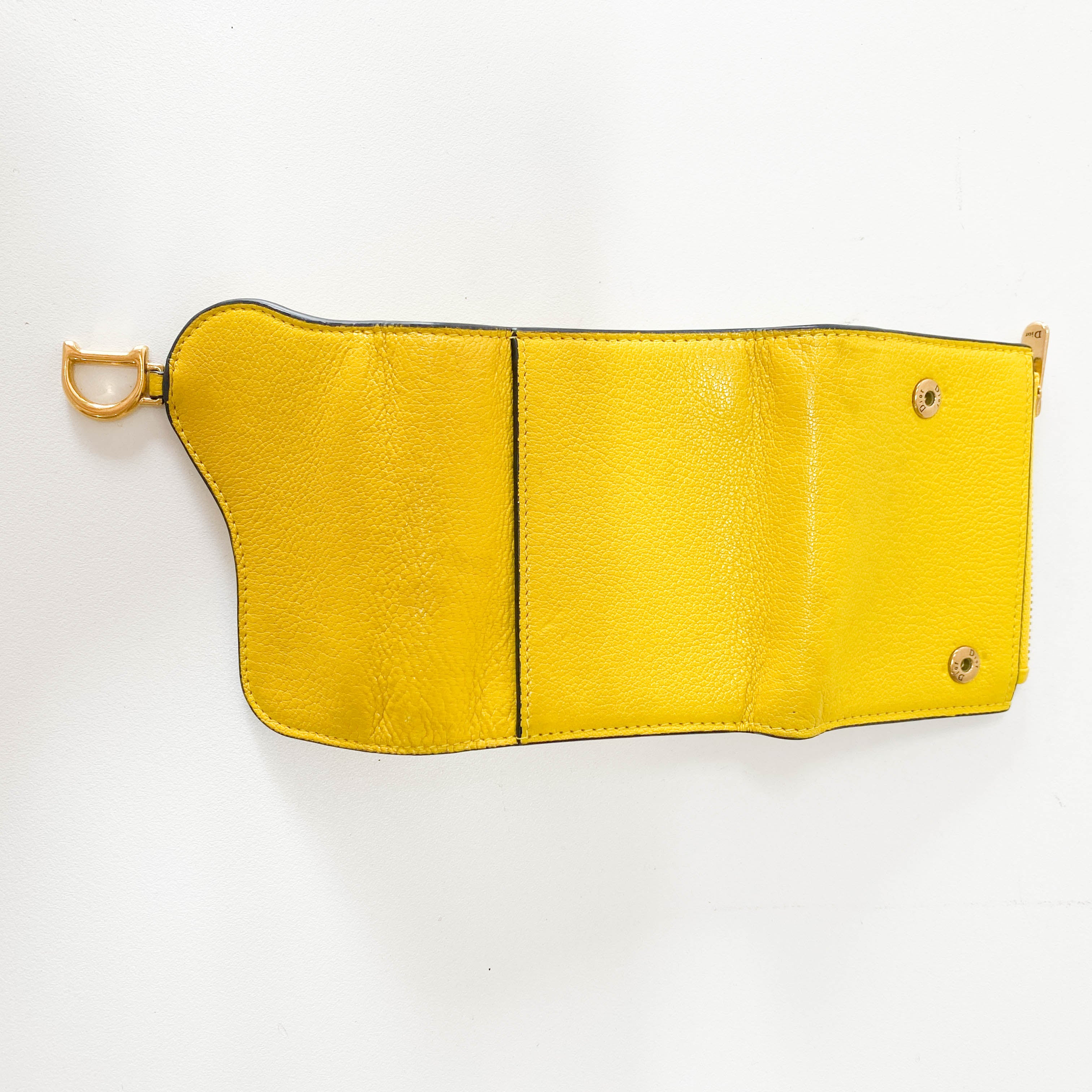 Saddle Mini Yellow Leather Wallet