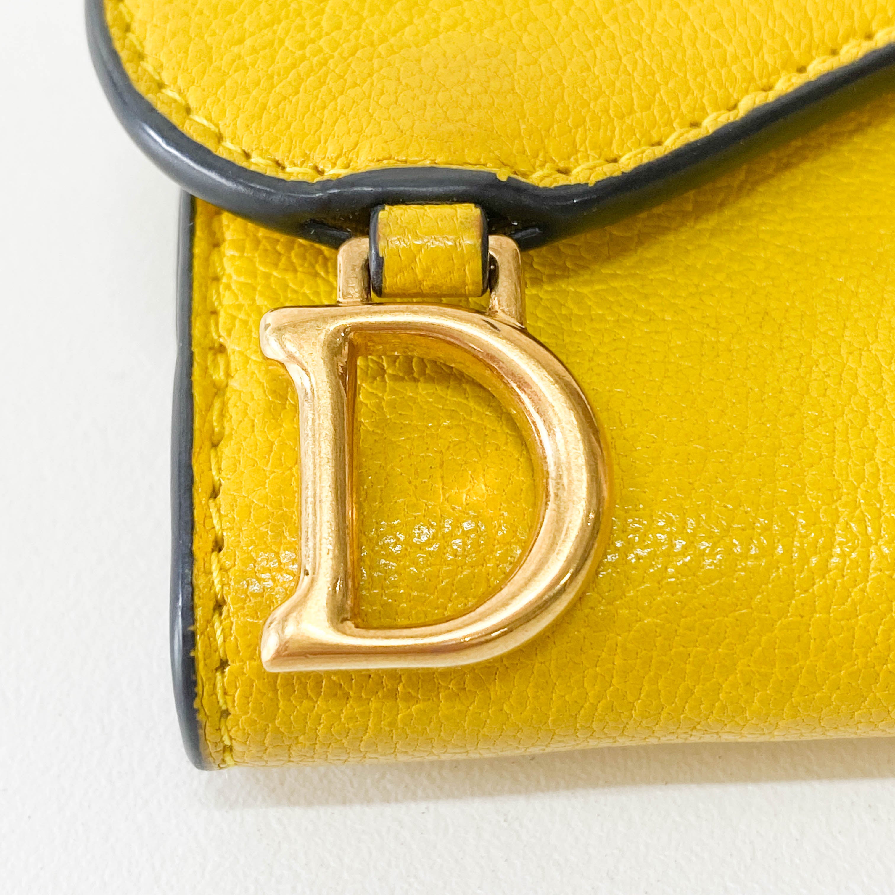 Saddle Mini Yellow Leather Wallet