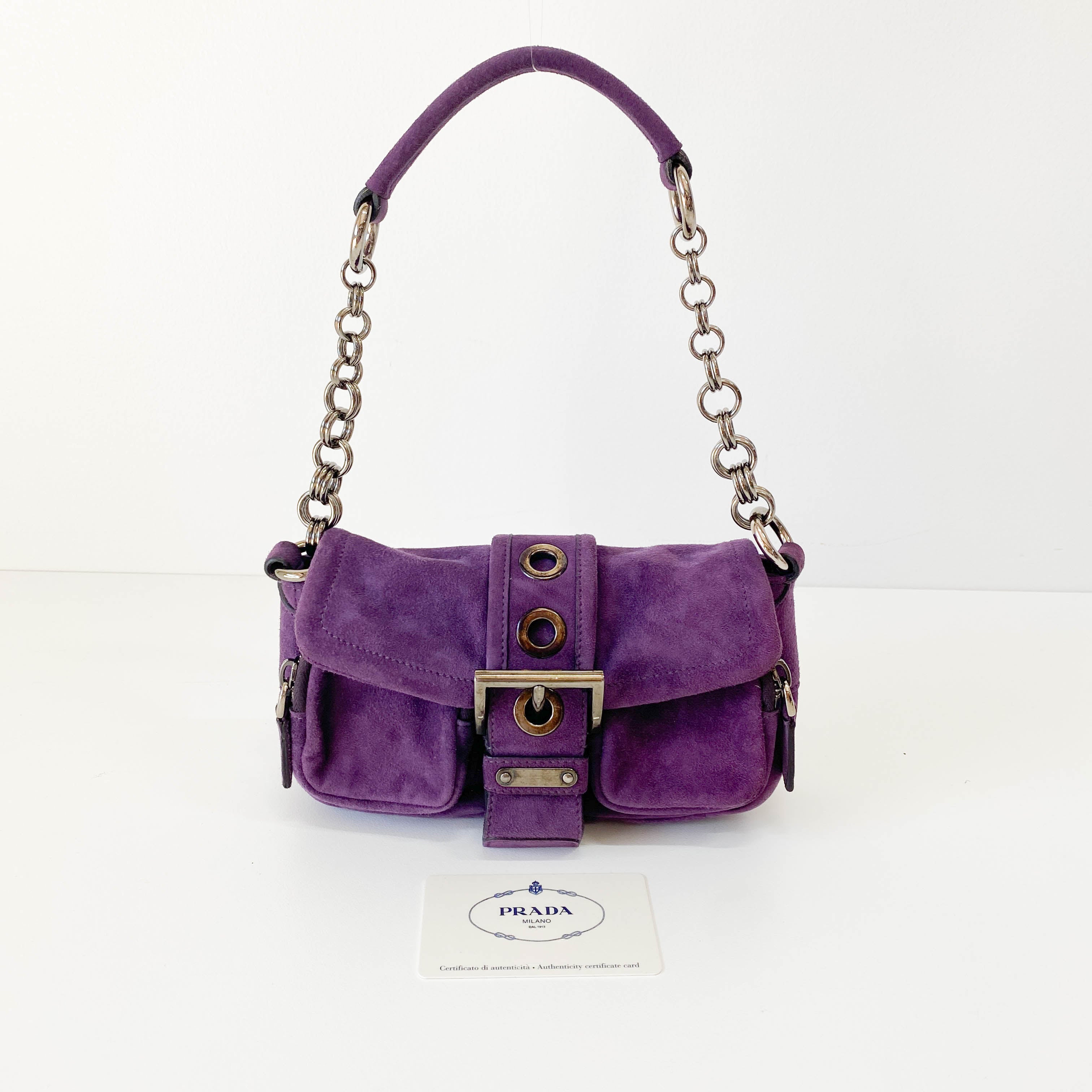 Archive Purple Suede Shoulder Bag