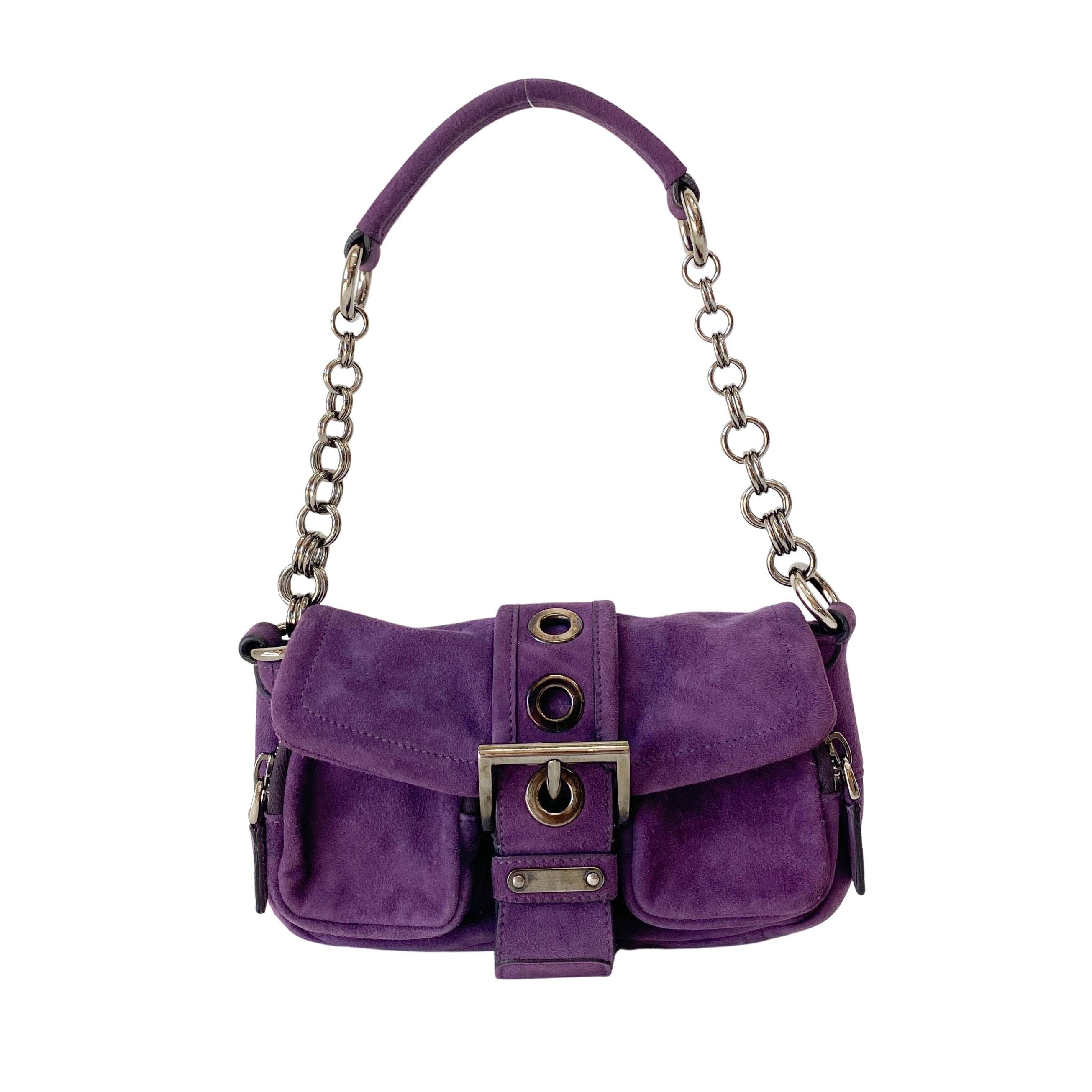 Archive Purple Suede Shoulder Bag