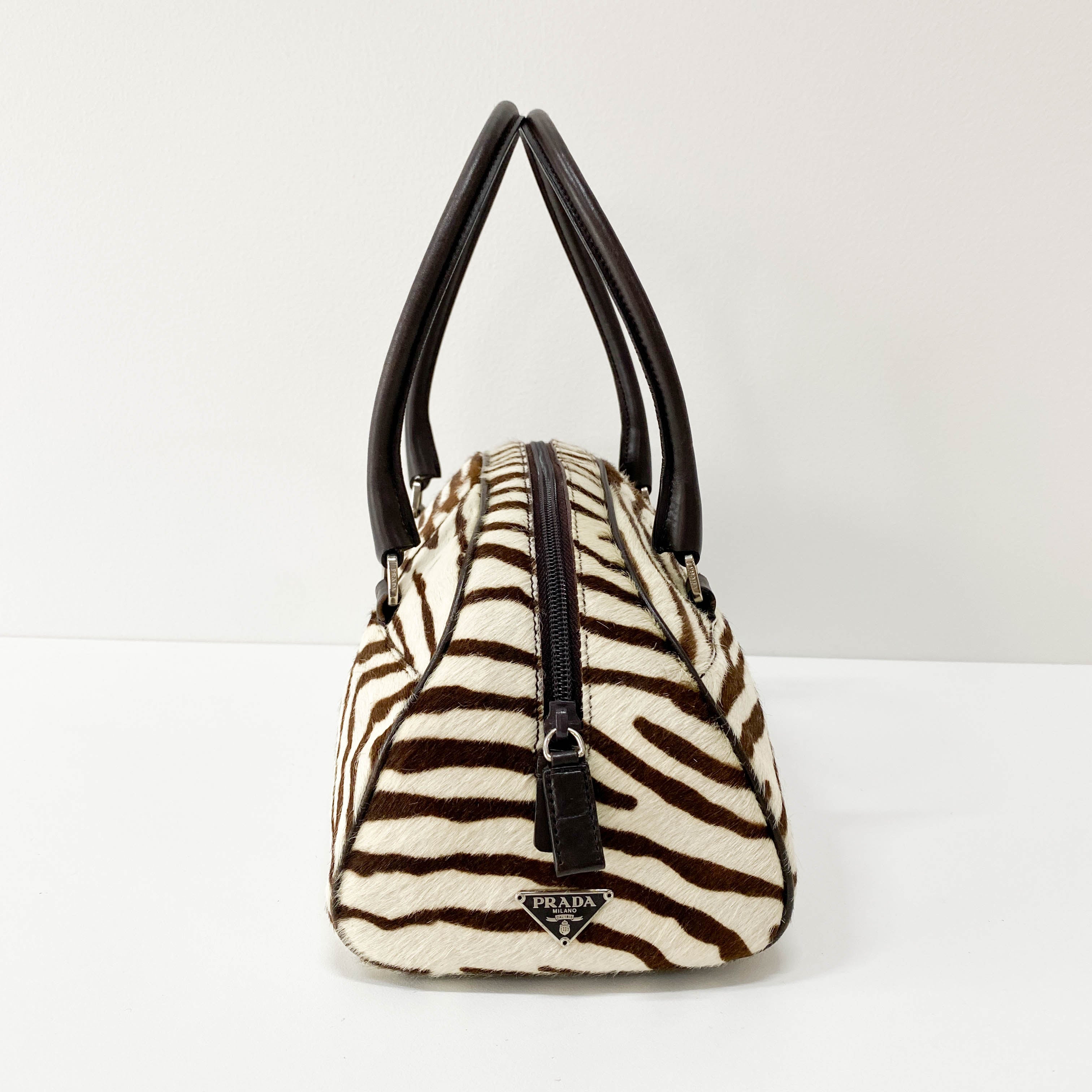Vintage Zebra Pony Hair Hand Bag
