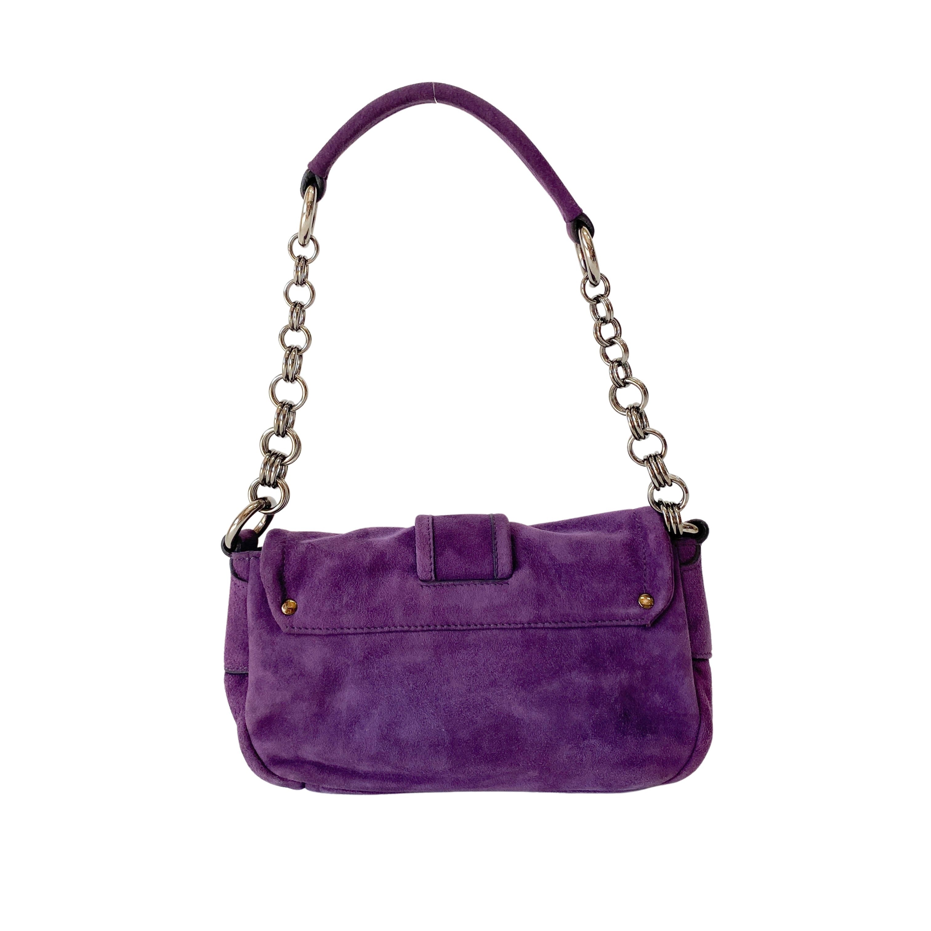 Archive Purple Suede Shoulder Bag
