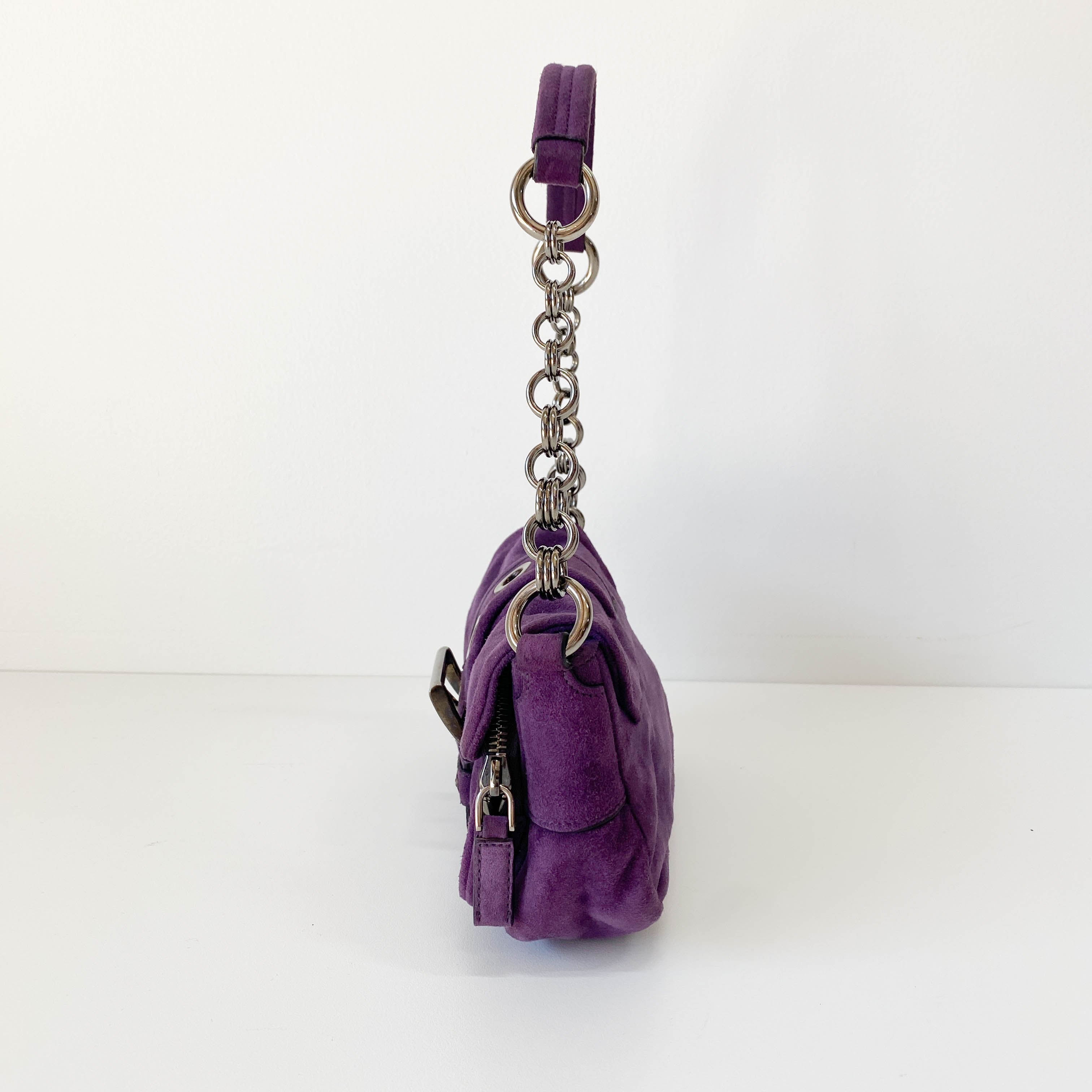 Archive Purple Suede Shoulder Bag