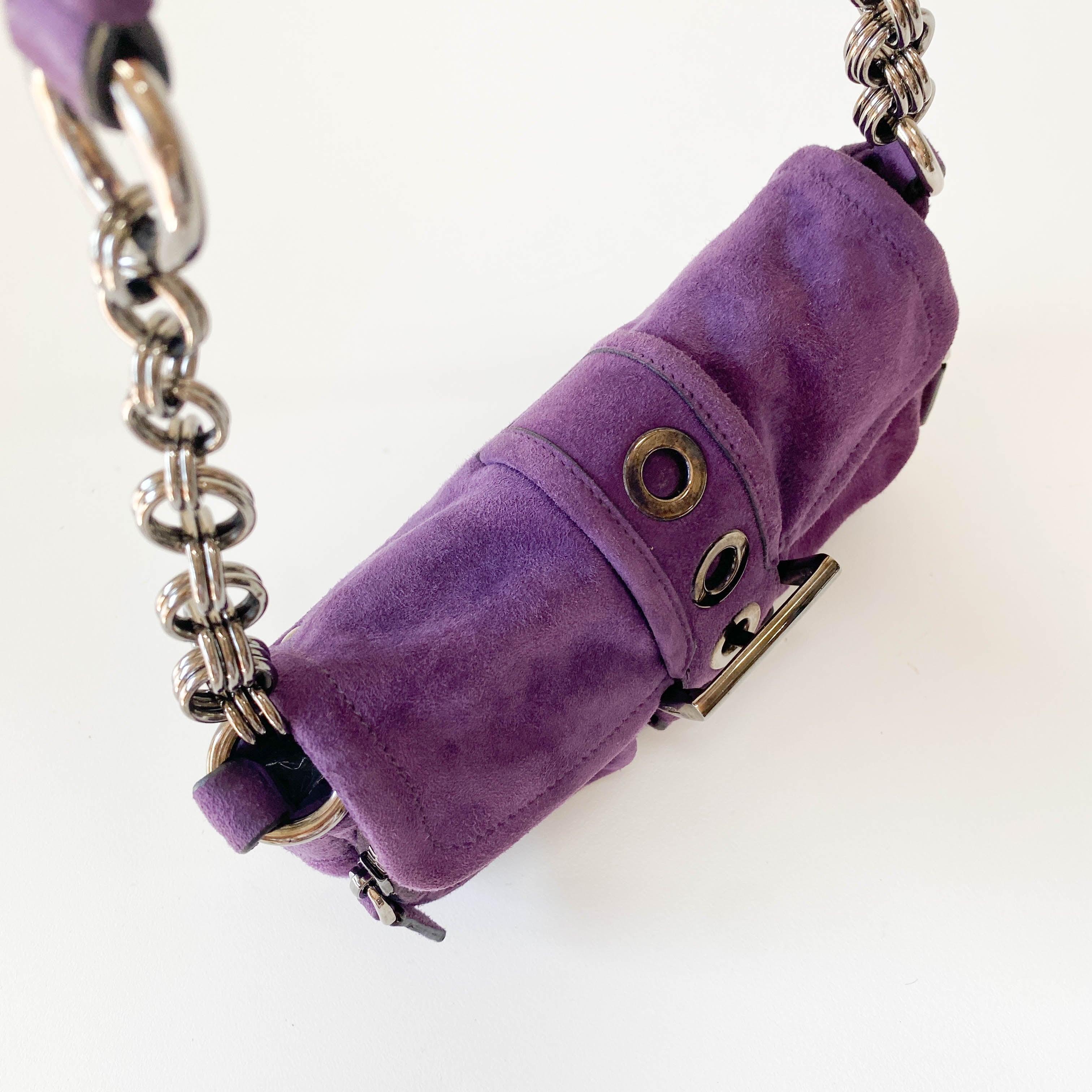 Archive Purple Suede Shoulder Bag