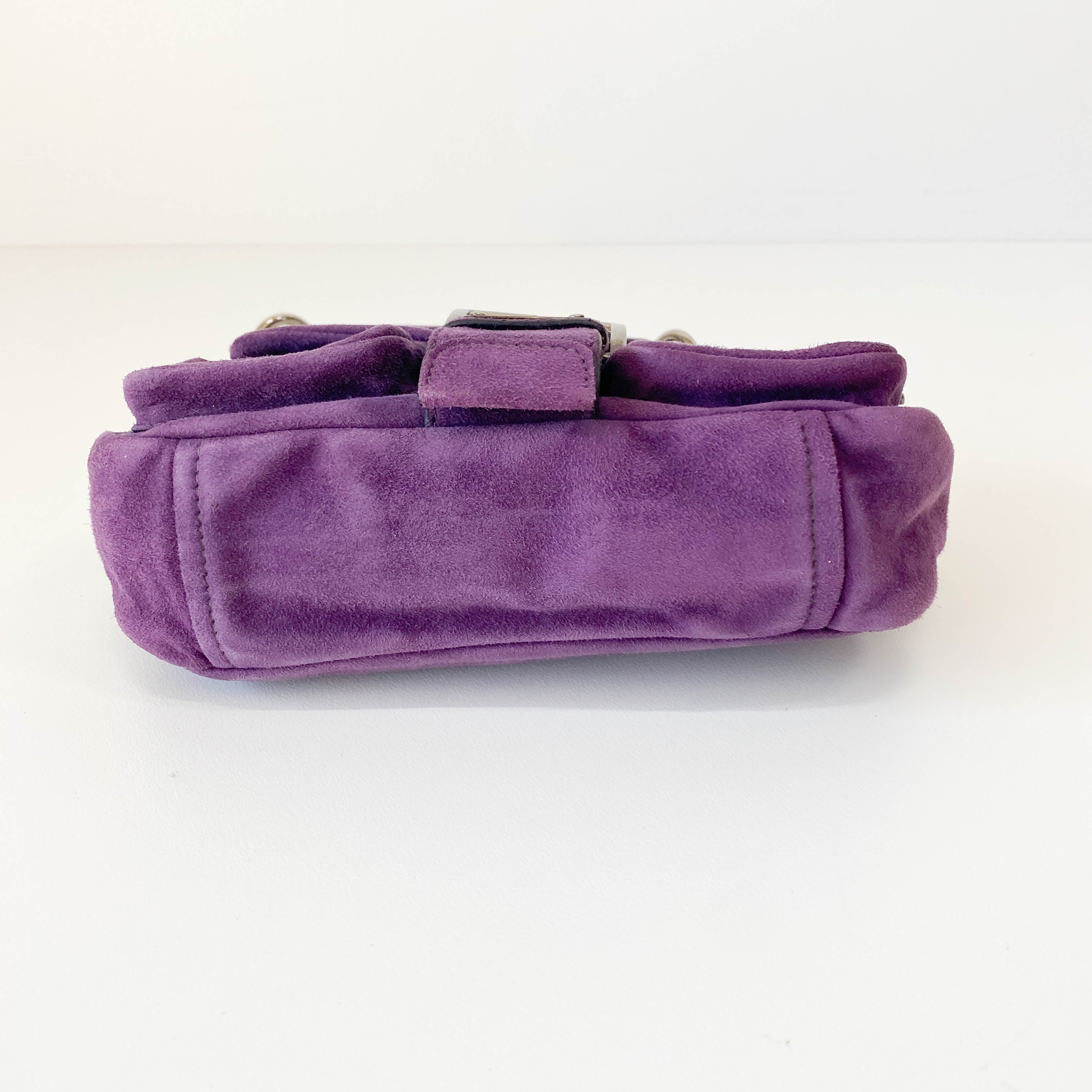 Archive Purple Suede Shoulder Bag