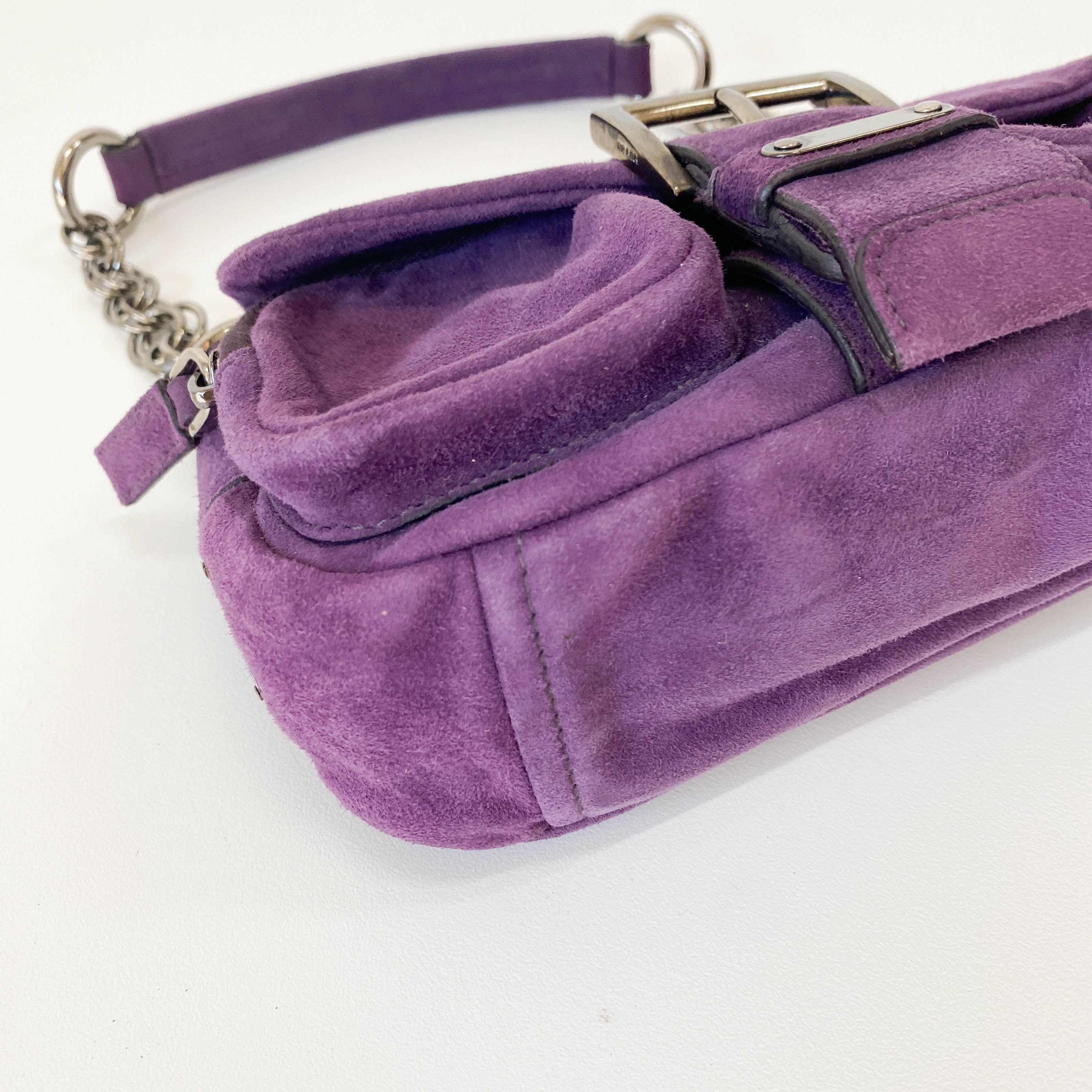 Archive Purple Suede Shoulder Bag