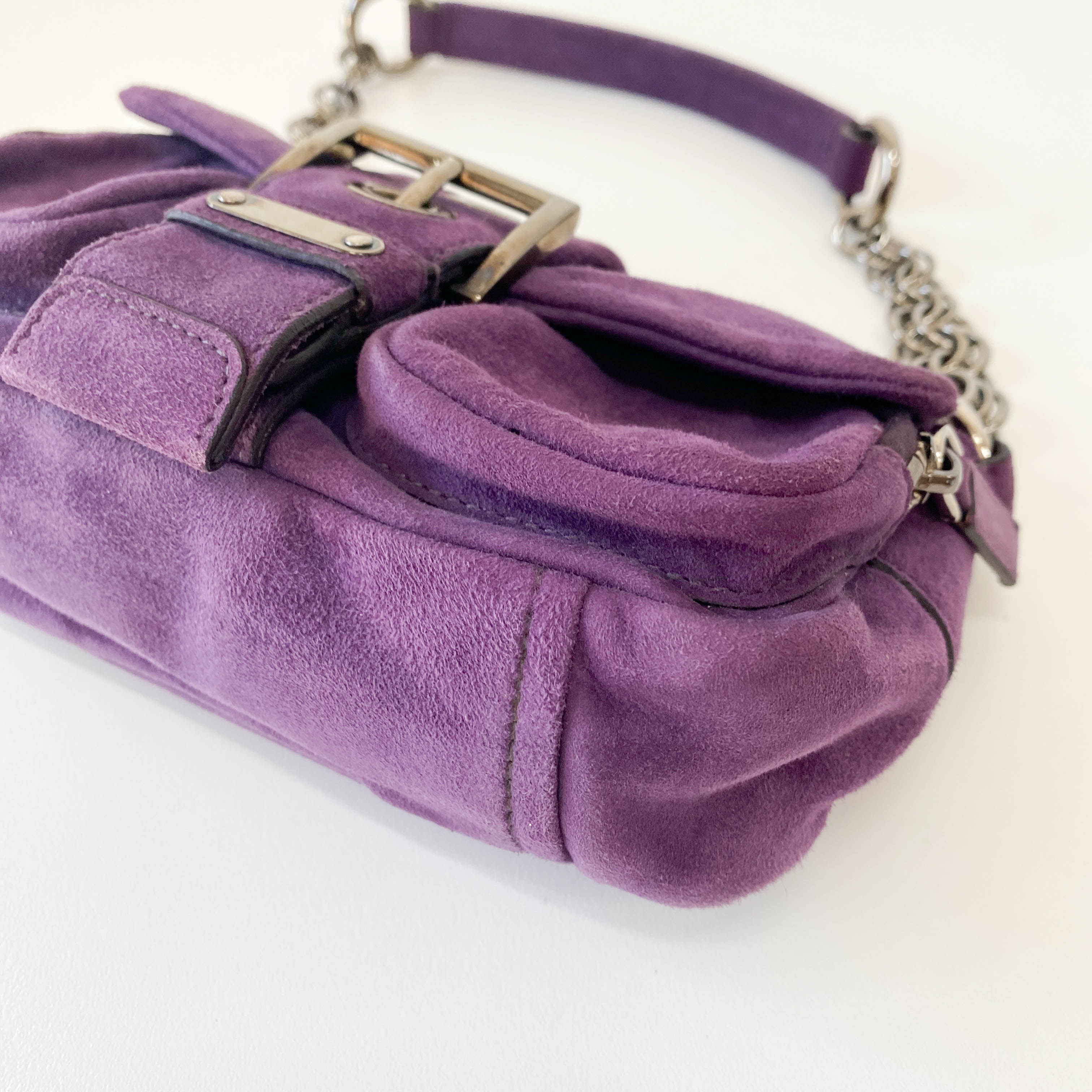 Archive Purple Suede Shoulder Bag