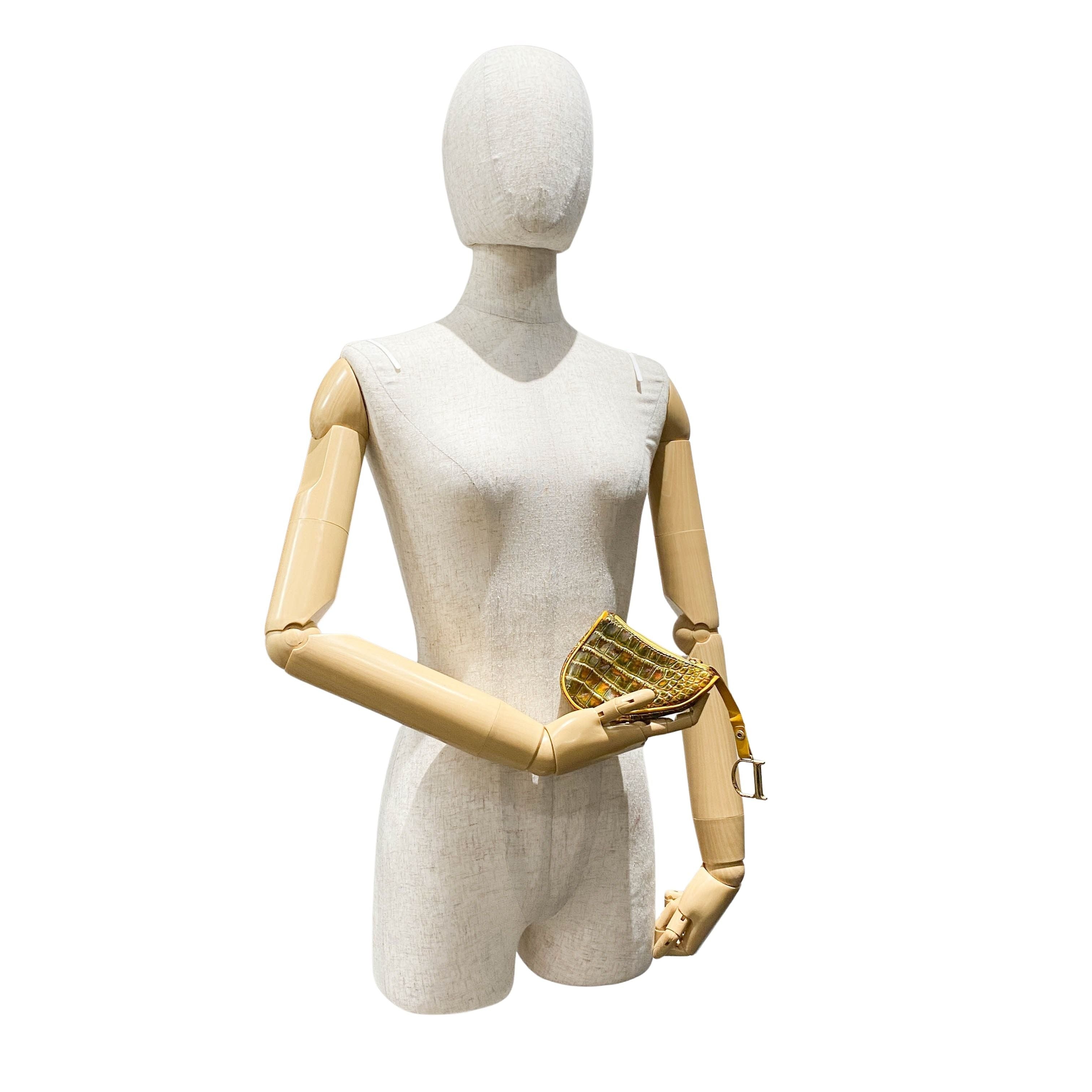 Saddle Yellow Embossed Leather Coin Case